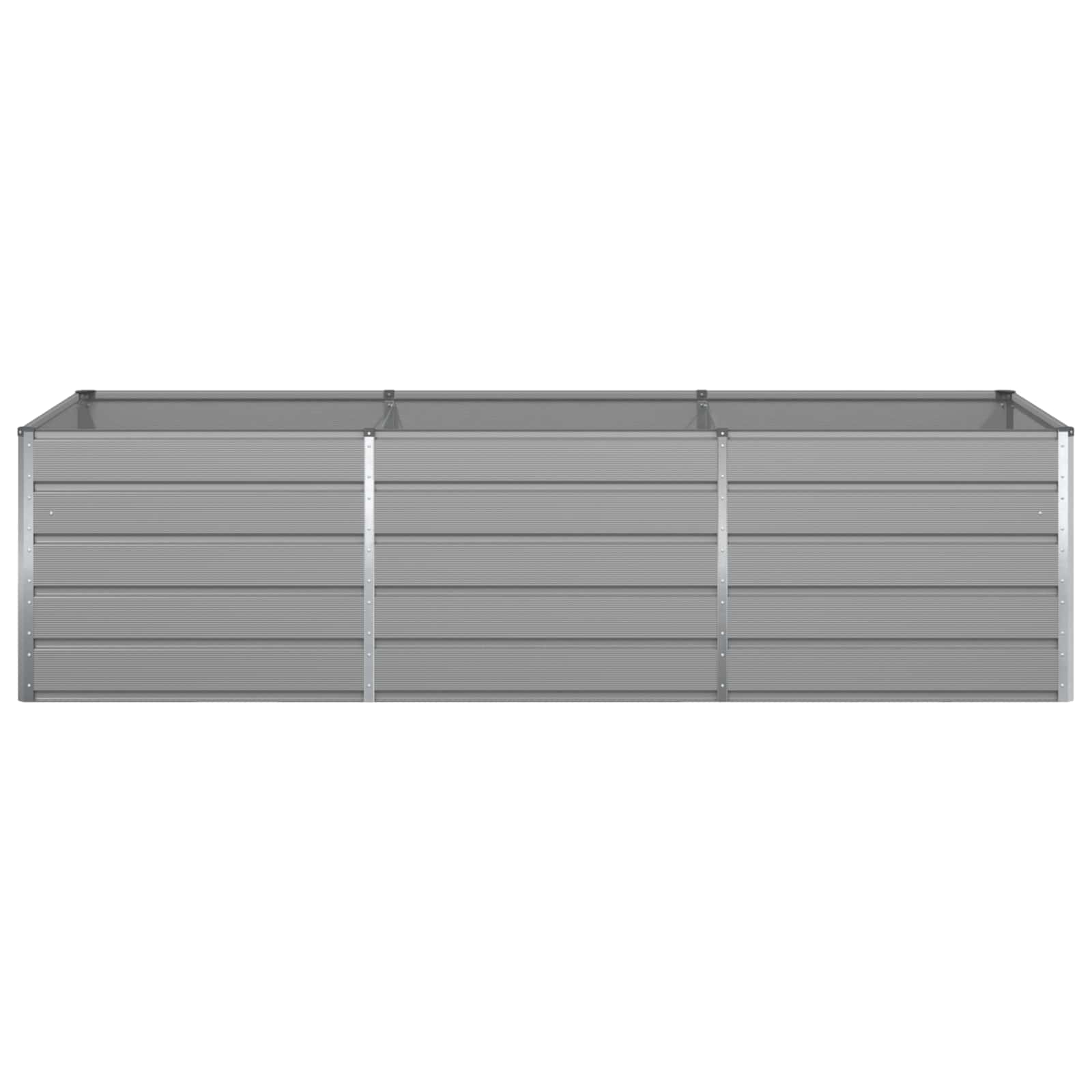 Planter Light Grey 195 x 100 x 45 cm Galvanised Steel