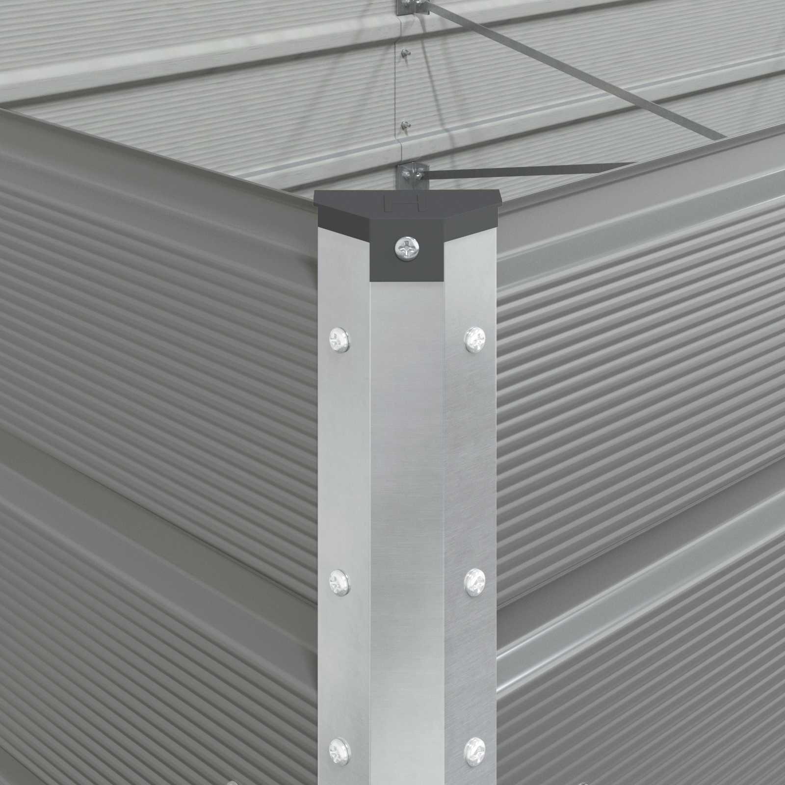 Planter Light Grey 195 x 100 x 45 cm Galvanised Steel