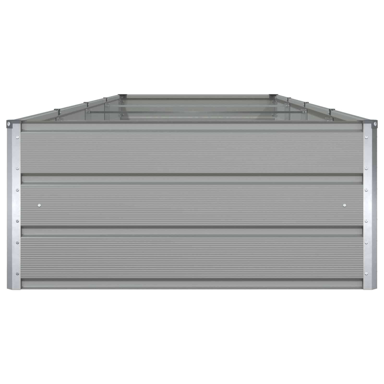 Planter Light Grey 195 x 100 x 45 cm Galvanised Steel