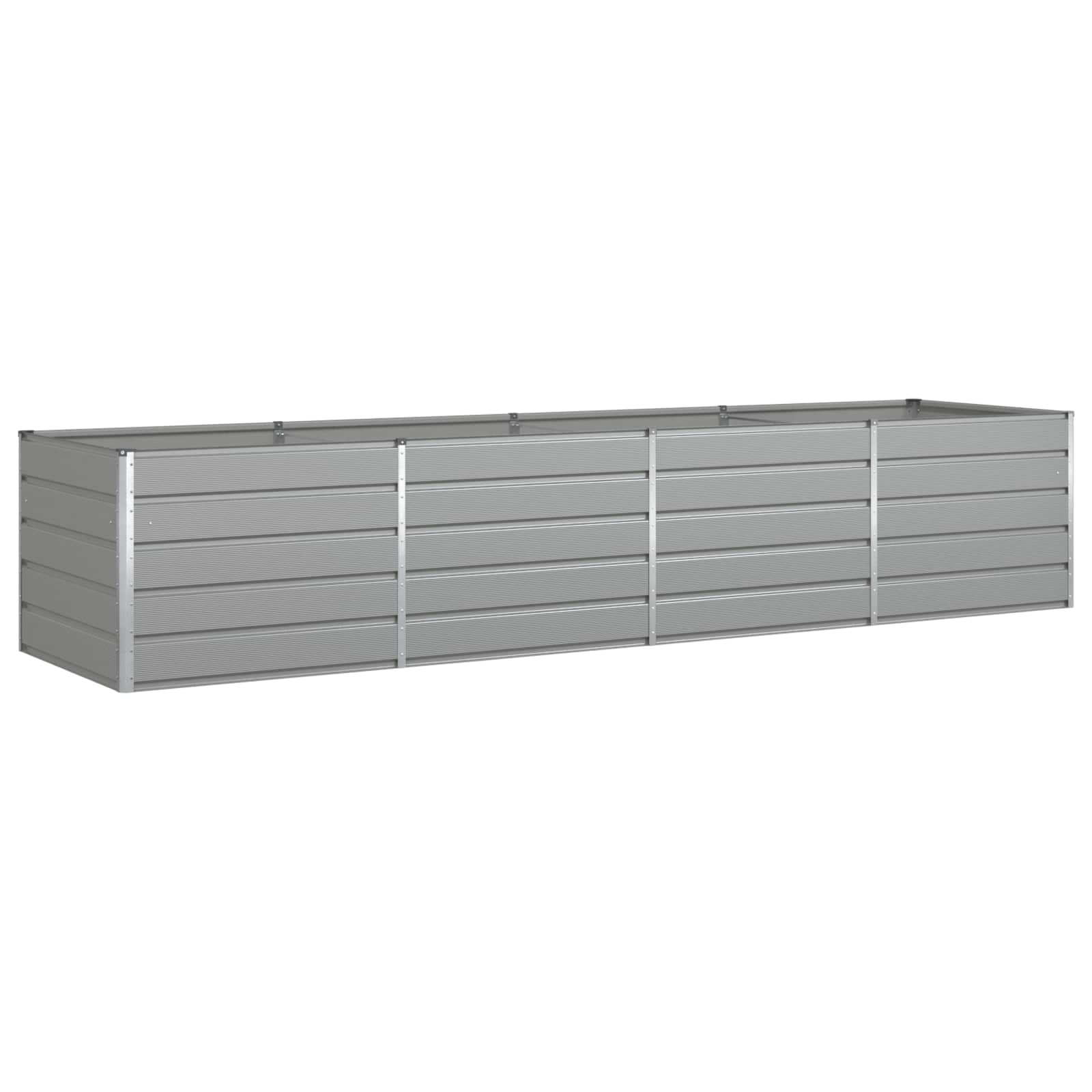 Planter Light Grey 385 x 100 x 75 cm Galvanised Steel