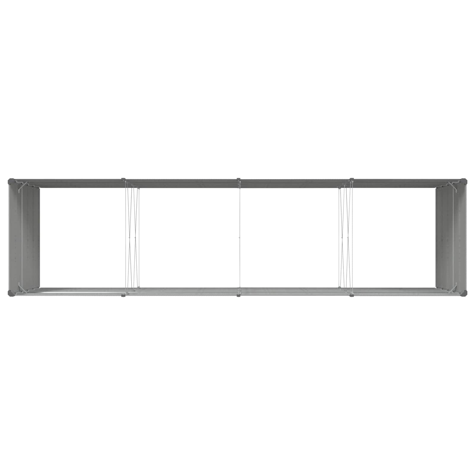 Planter Light Grey 385 x 100 x 75 cm Galvanised Steel