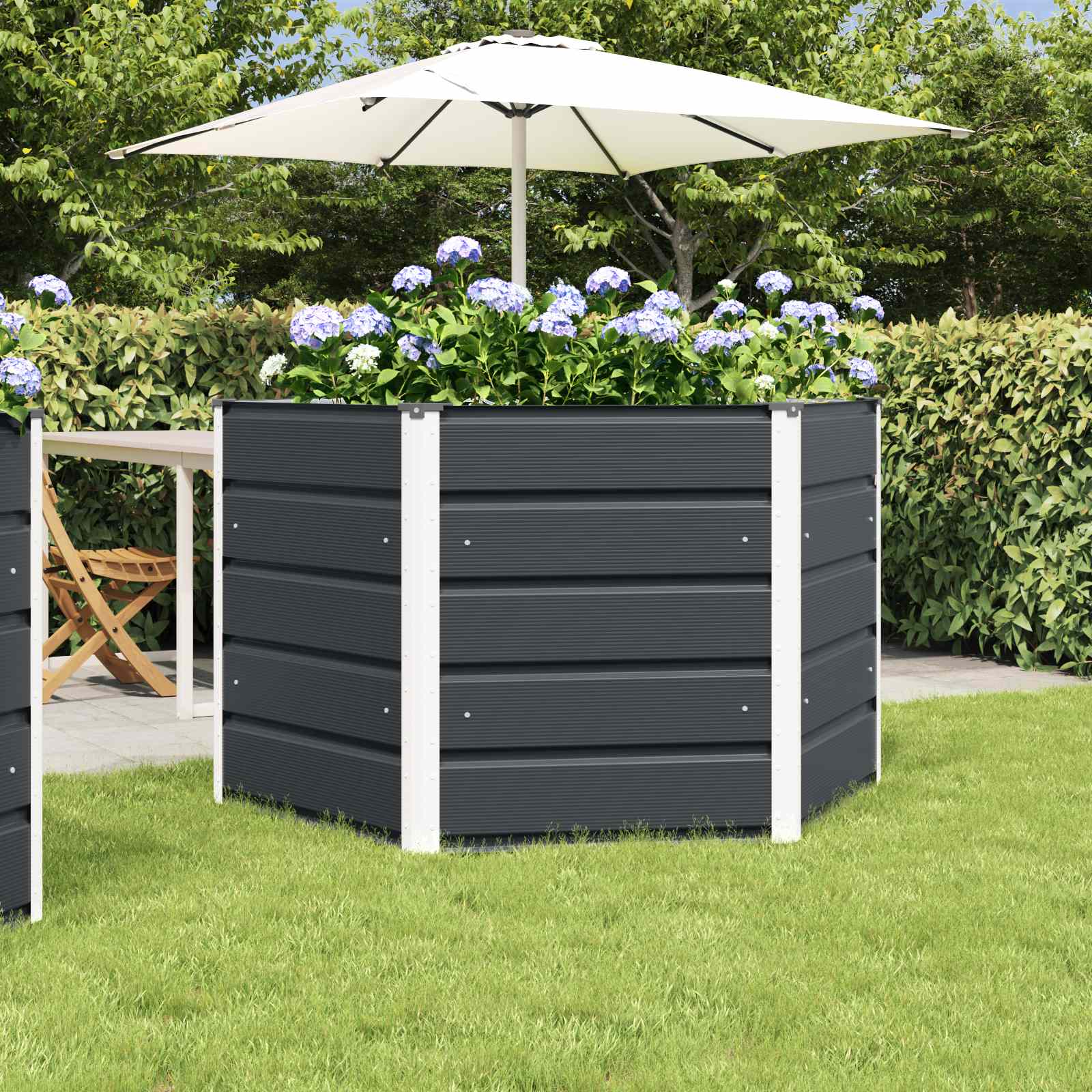 Planter Anthracite 129 x 129 x 75 cm Steel