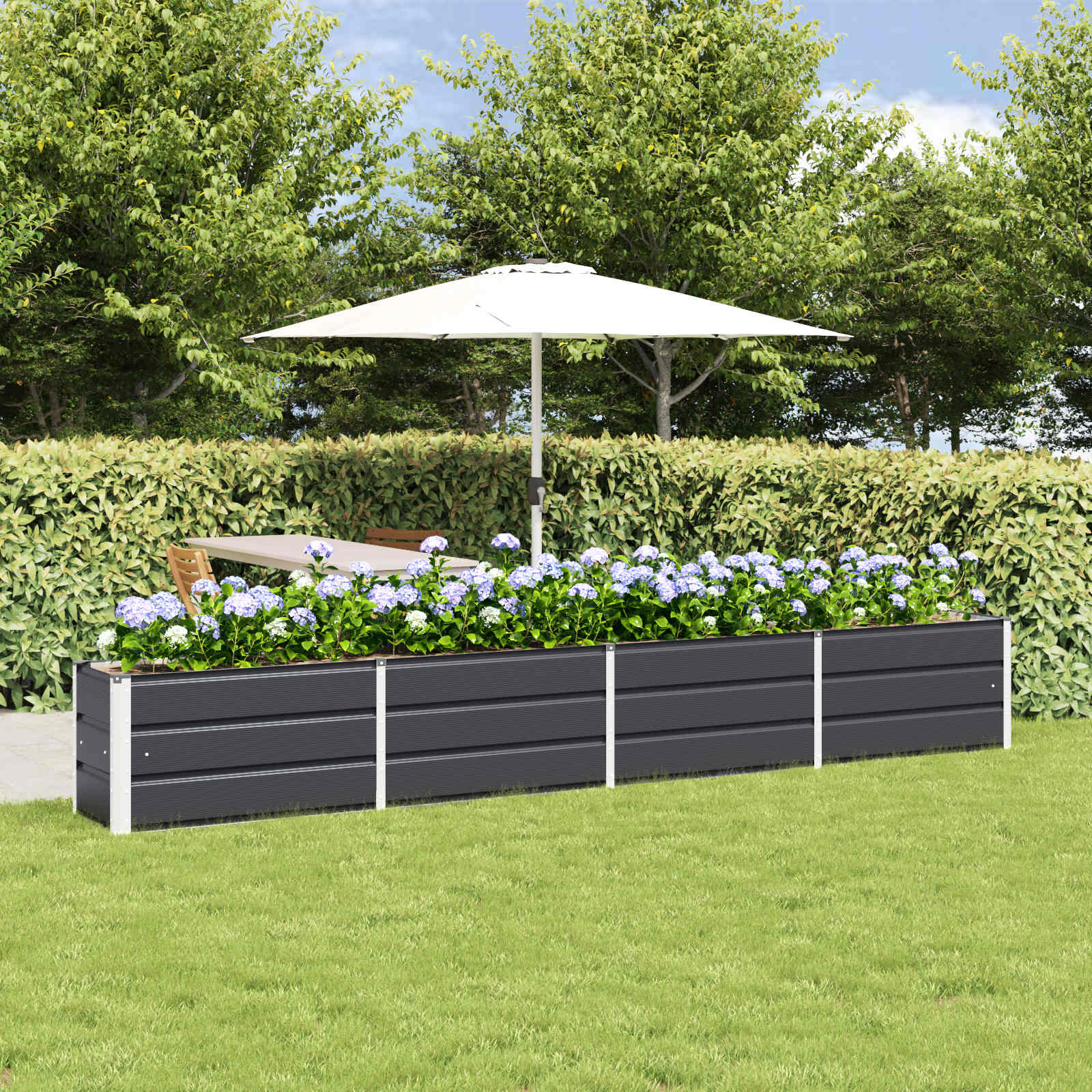 Planter Anthracite 320 x 40 x 45 cm Steel