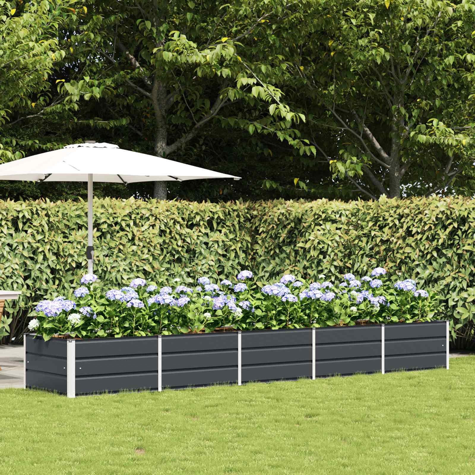 Planter Anthracite 400 x 80 x 45 cm Steel