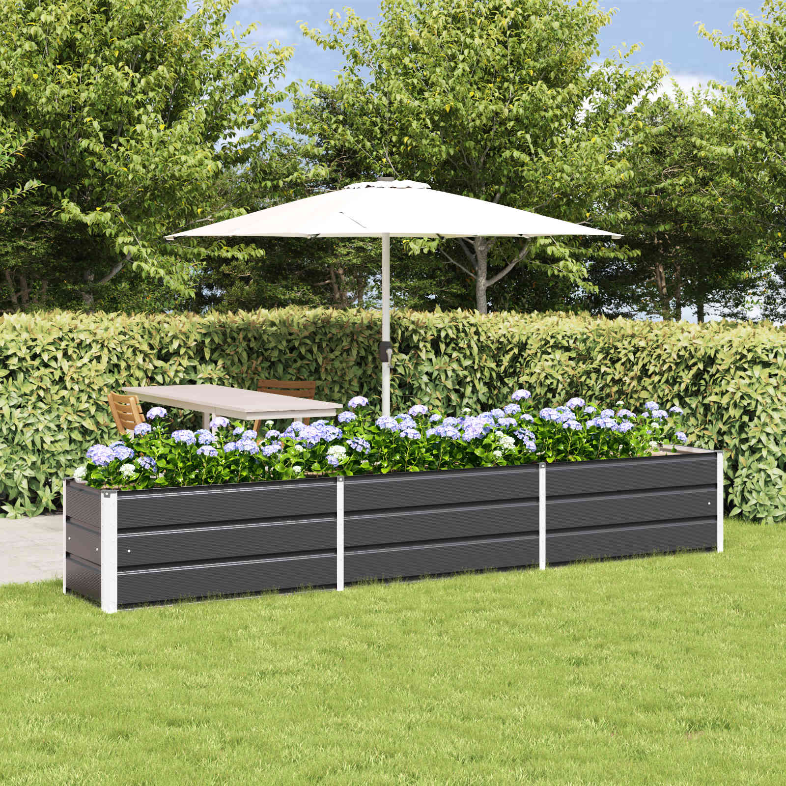 Planter Anthracite 290 x 50 x 45 cm Galvanised Steel