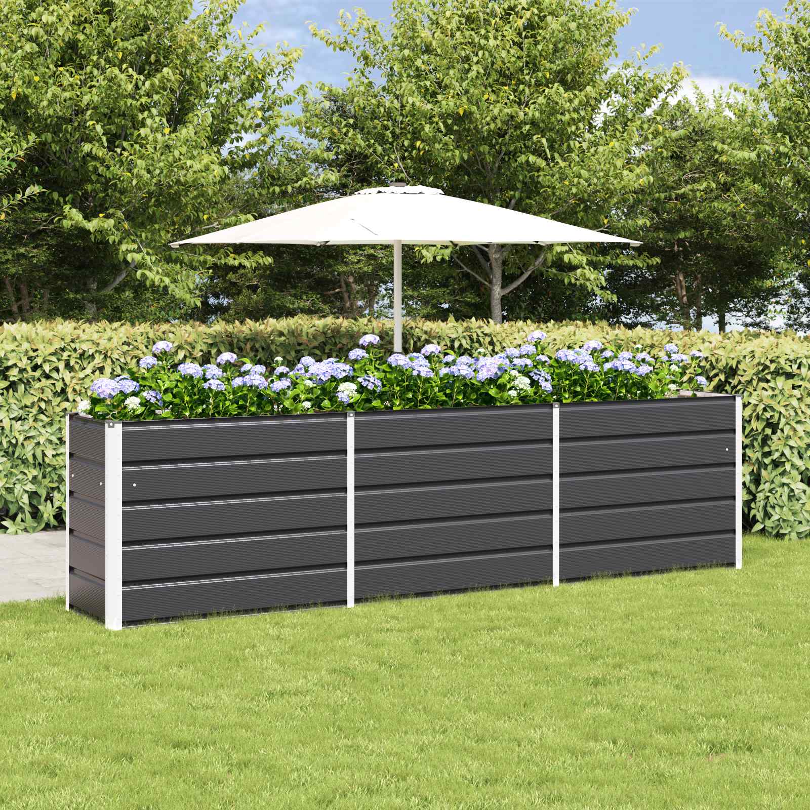 Planter Anthracite 290 x 50 x 75 cm Galvanised Steel
