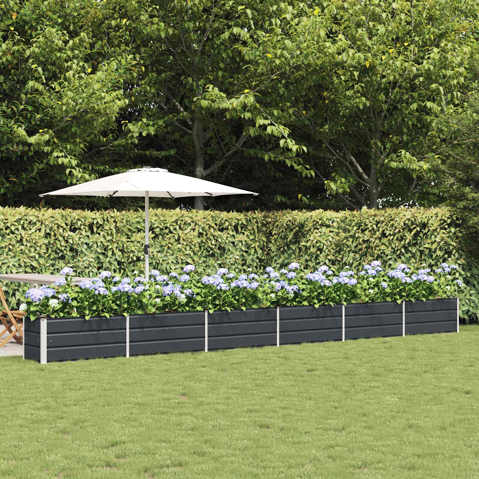 Planter Anthracite 580 x 50 x 45 cm Galvanised Steel
