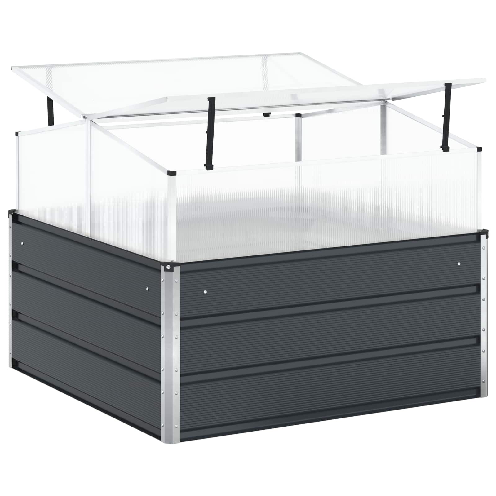 Planter Anthracite 100 x 100 x 77 cm Galvanised Steel