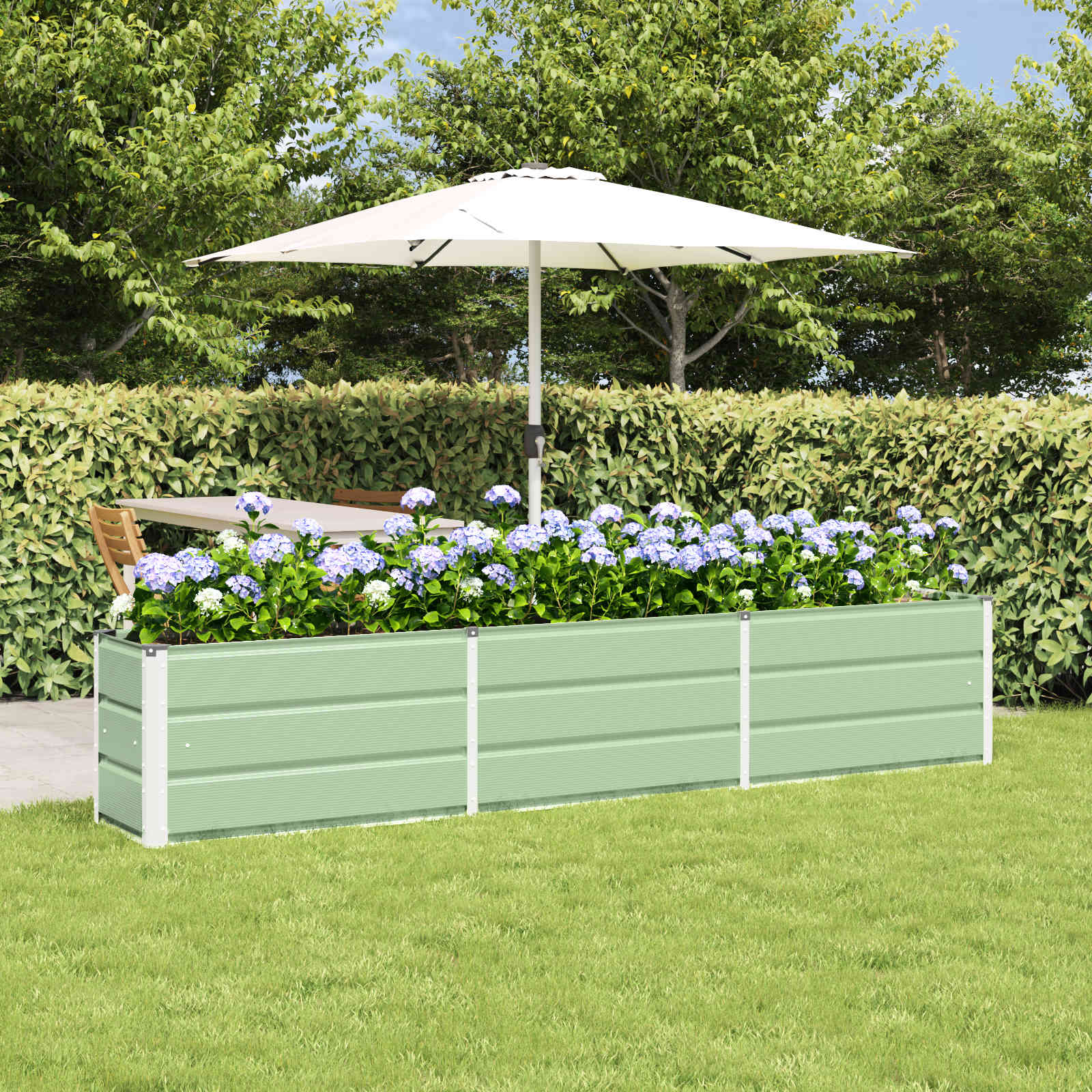 Planter Green 240 x 40 x 45 cm Steel