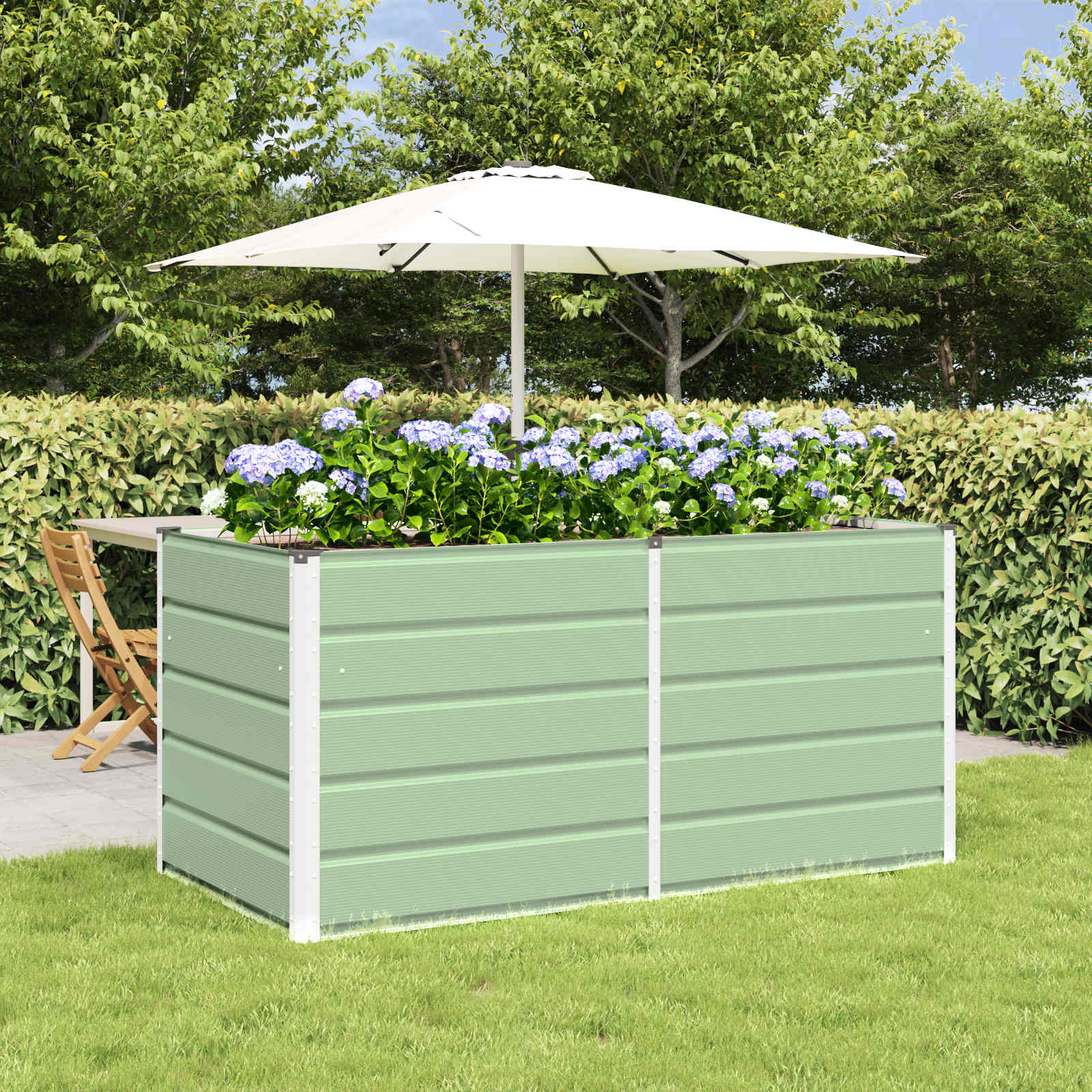 Planter Green 160 x 80 x 75 cm Steel