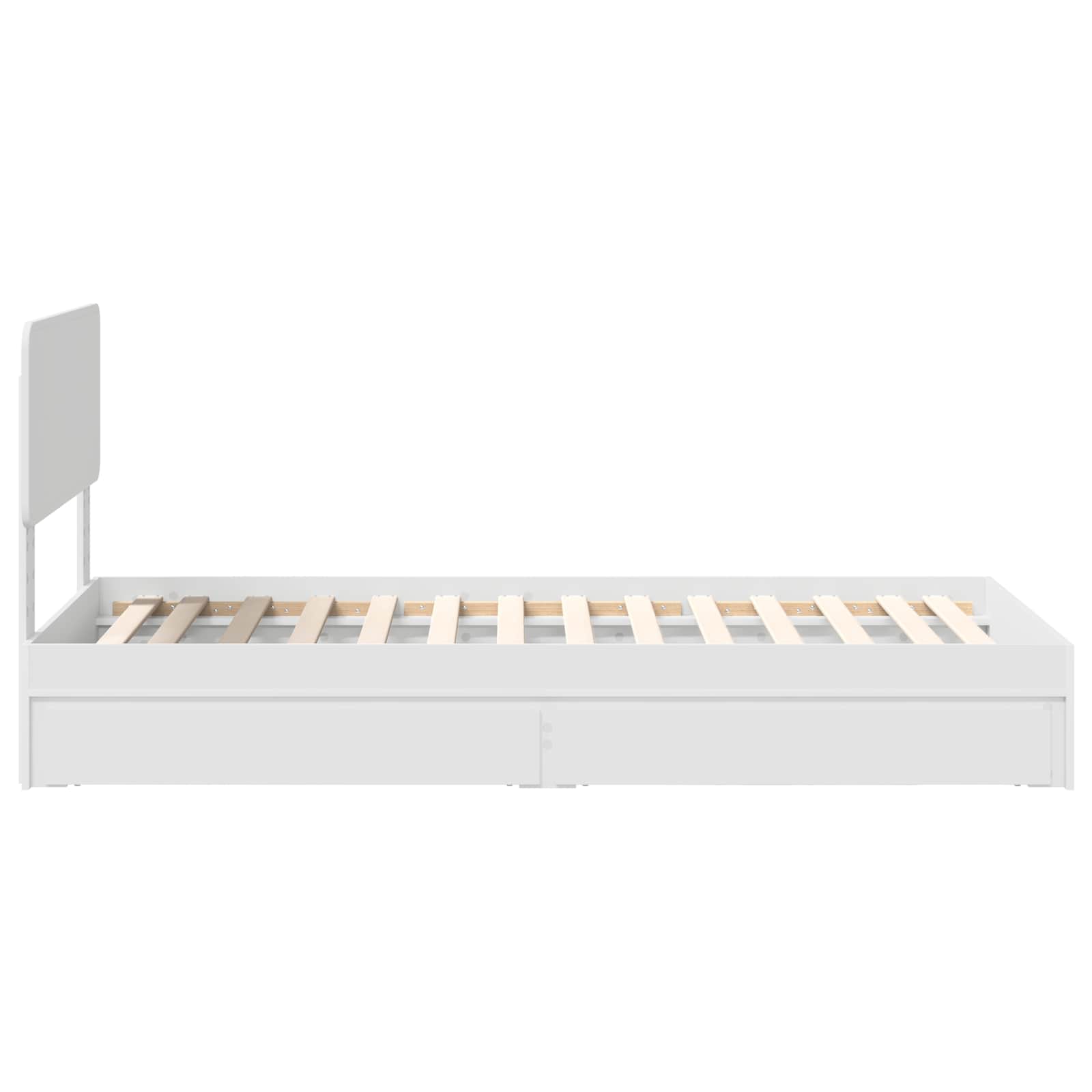 Storage Bed with Headboard White 90 x 190 cm Engineered Wood