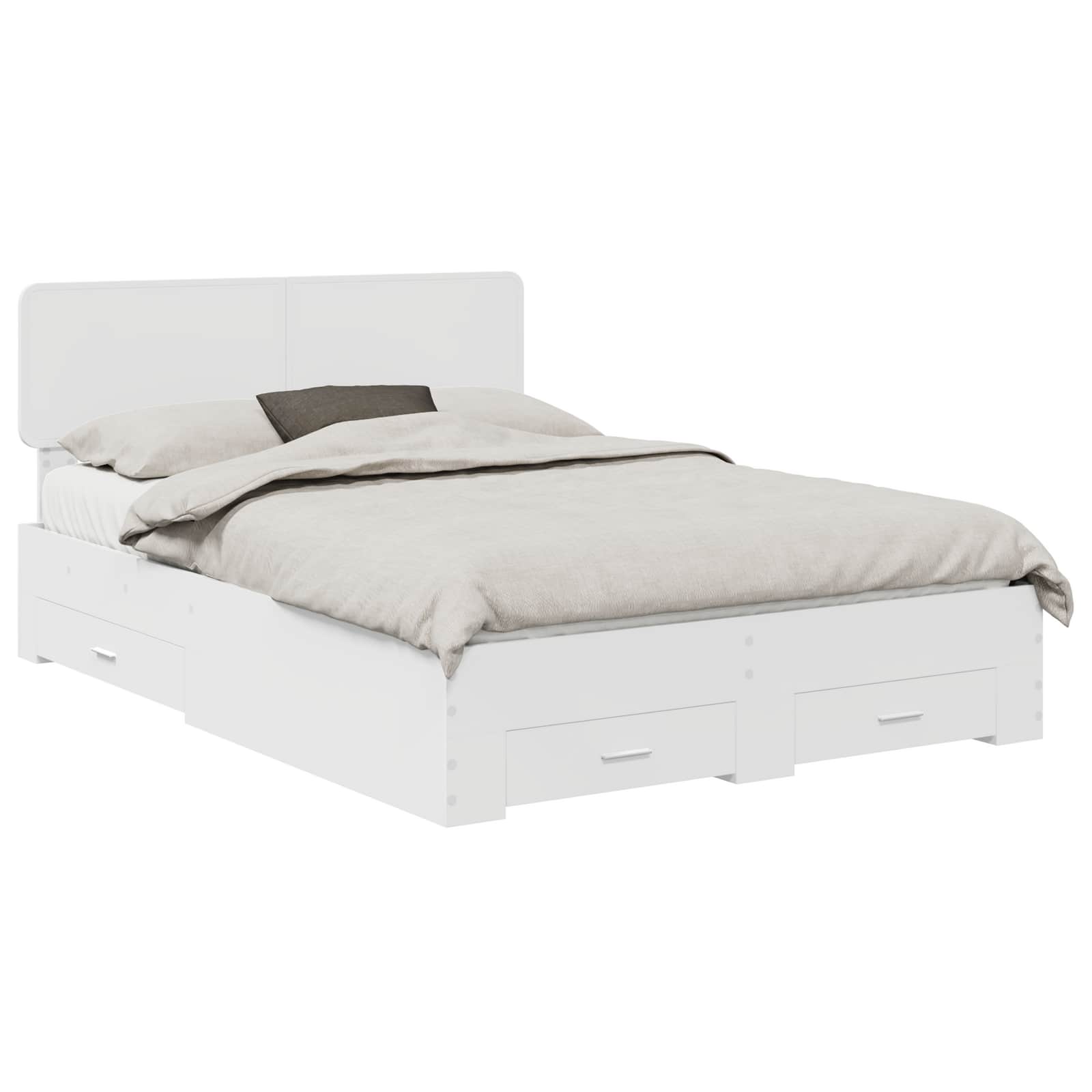 Bed Frame with Drawer White 150 x 200 cm Engineered Wood