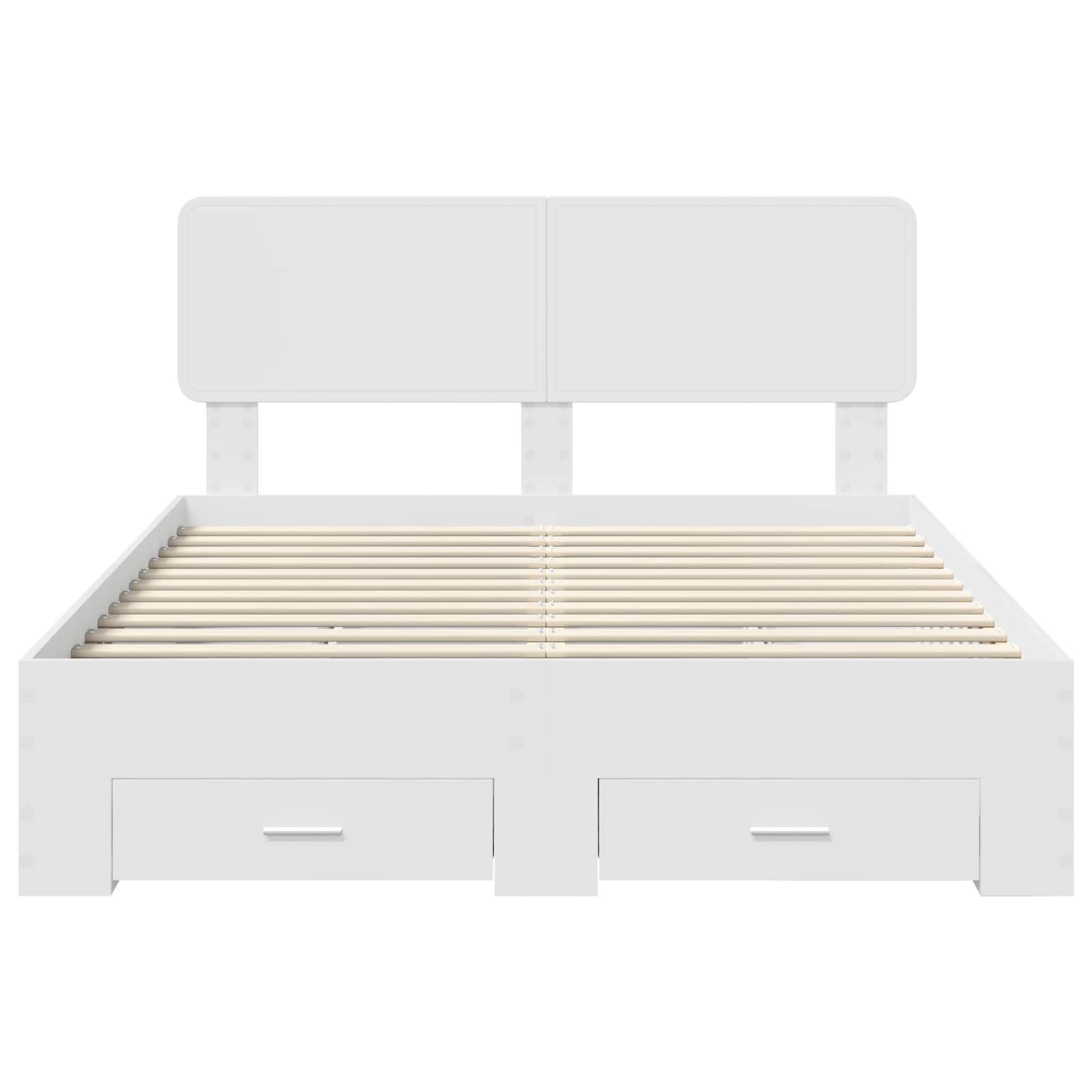 Bed Frame with Drawer White 150 x 200 cm Engineered Wood