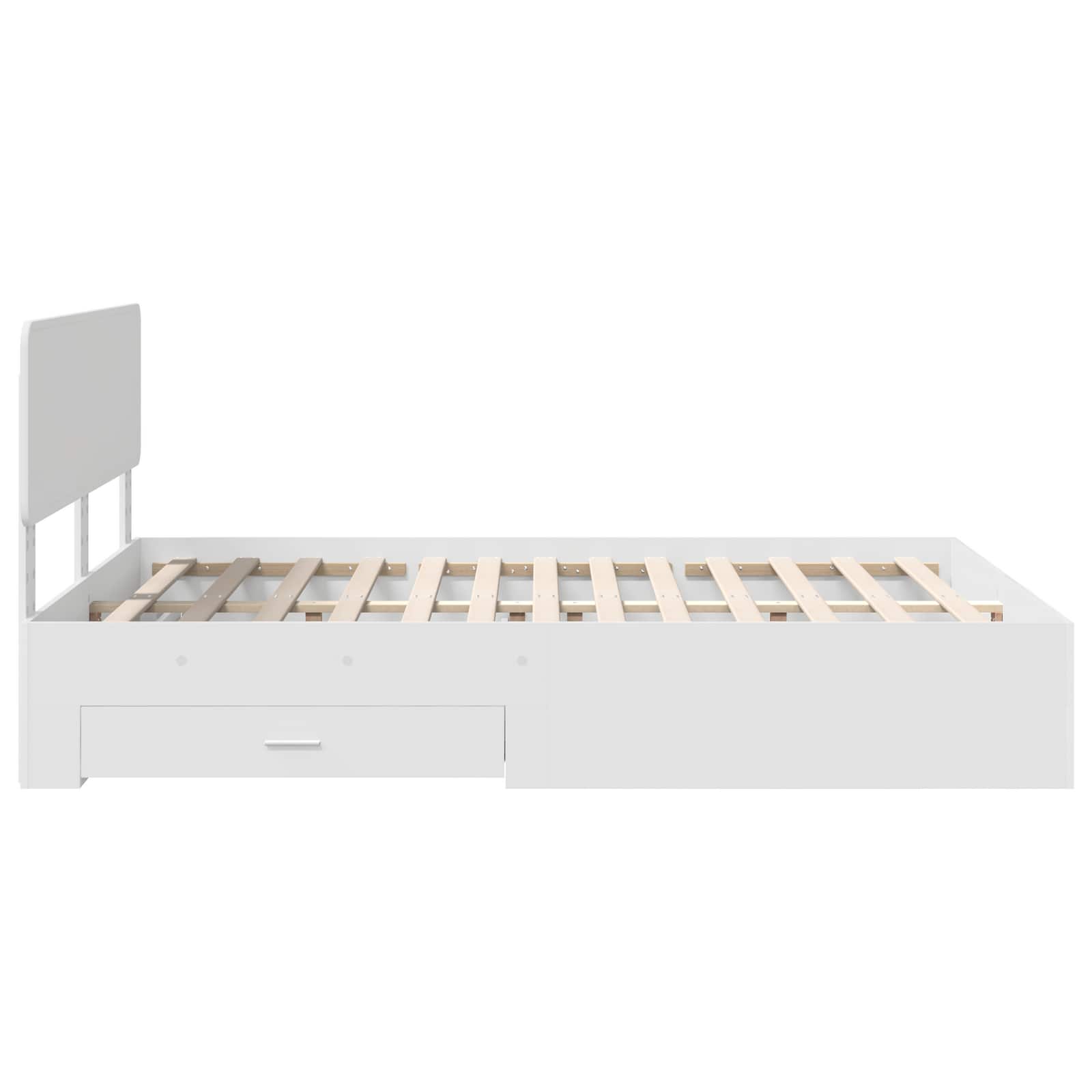 Bed Frame with Drawer White 150 x 200 cm Engineered Wood