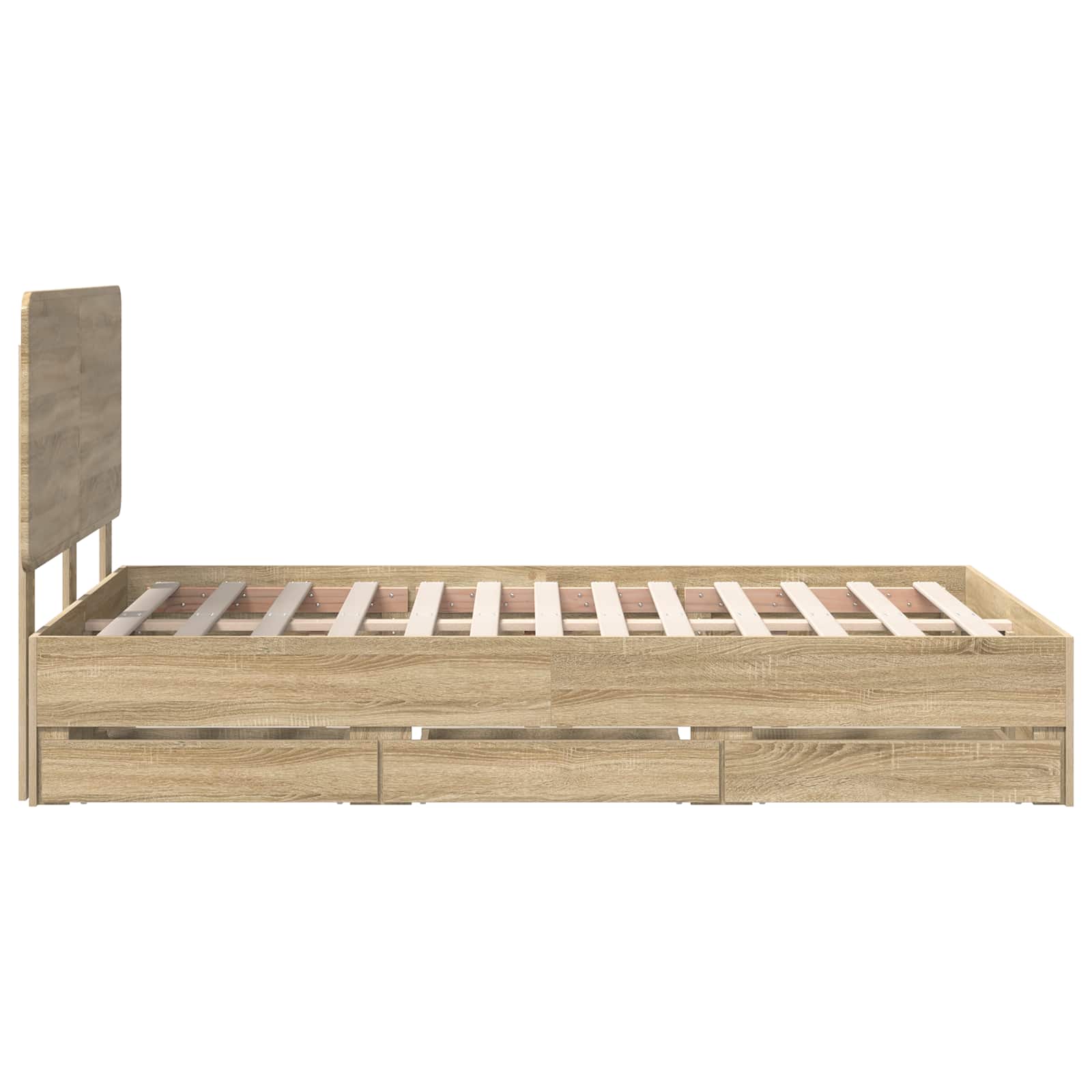 Bed Frame with Drawer Sonoma Oak 135 x 190 cm Engineered Wood