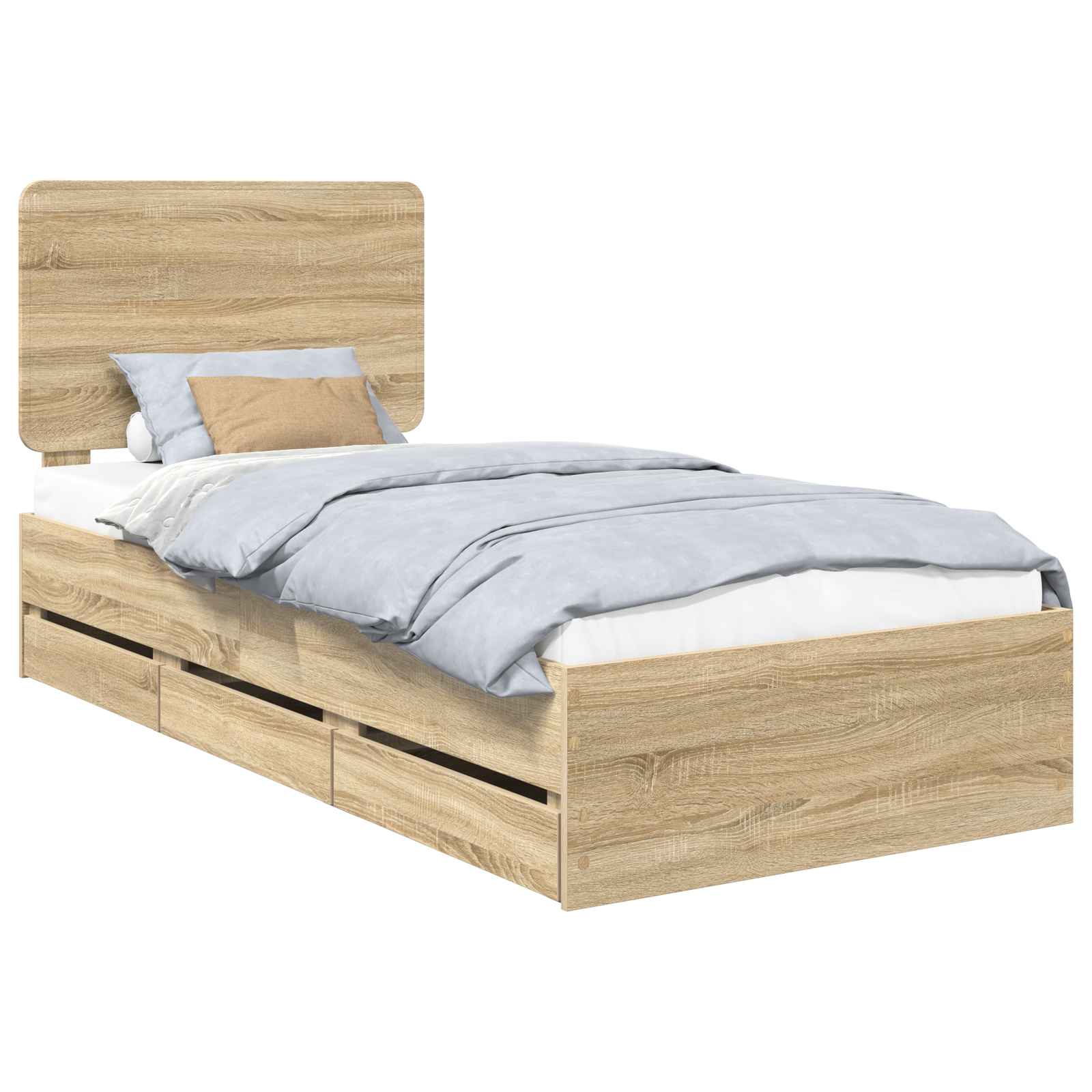 Bed Frame with Drawer Sonoma Oak 90 x 200 cm Engineered Wood