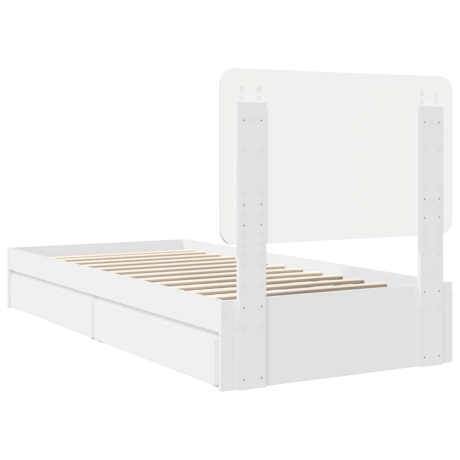 Storage Bed with Headboard White 90 x 190 cm Engineered Wood