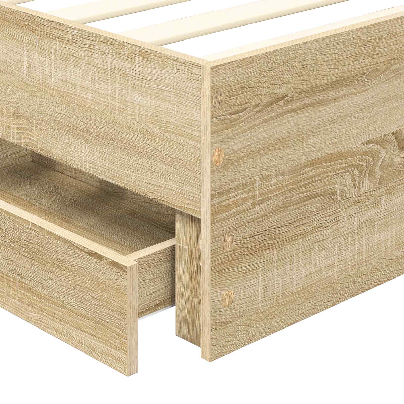 Bed Frame with Drawer Sonoma Oak 90 x 200 cm Engineered Wood