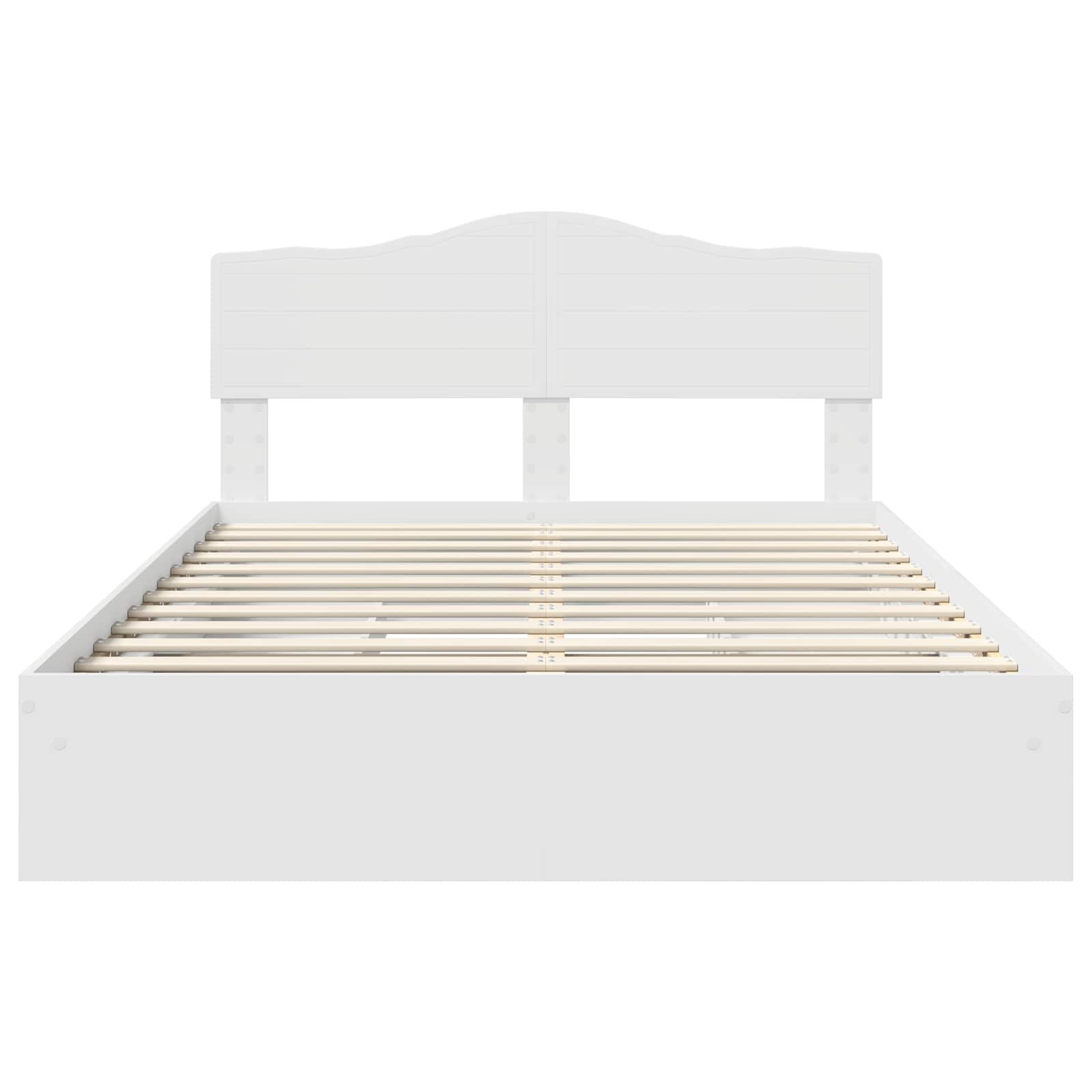 Storage Bed with Headboard White 150 x 200 cm Engineered Wood