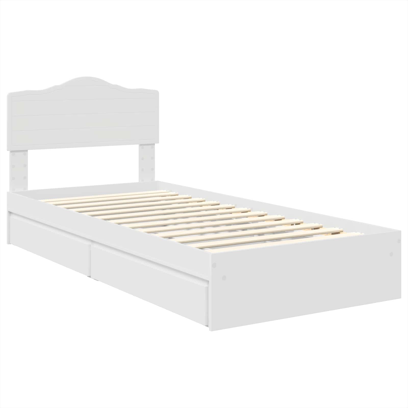 Storage Bed with Drawer White 90 x 190 cm Engineered Wood