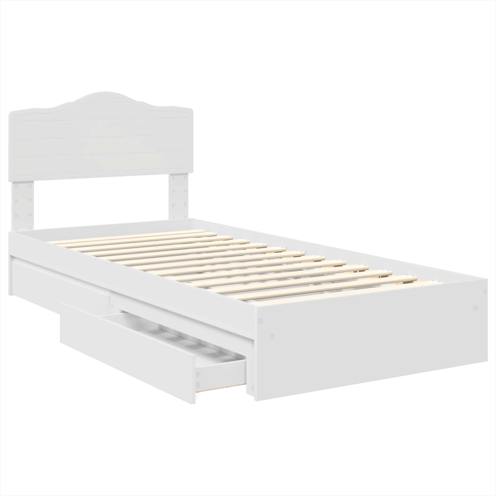 Storage Bed with Drawer White 90 x 190 cm Engineered Wood