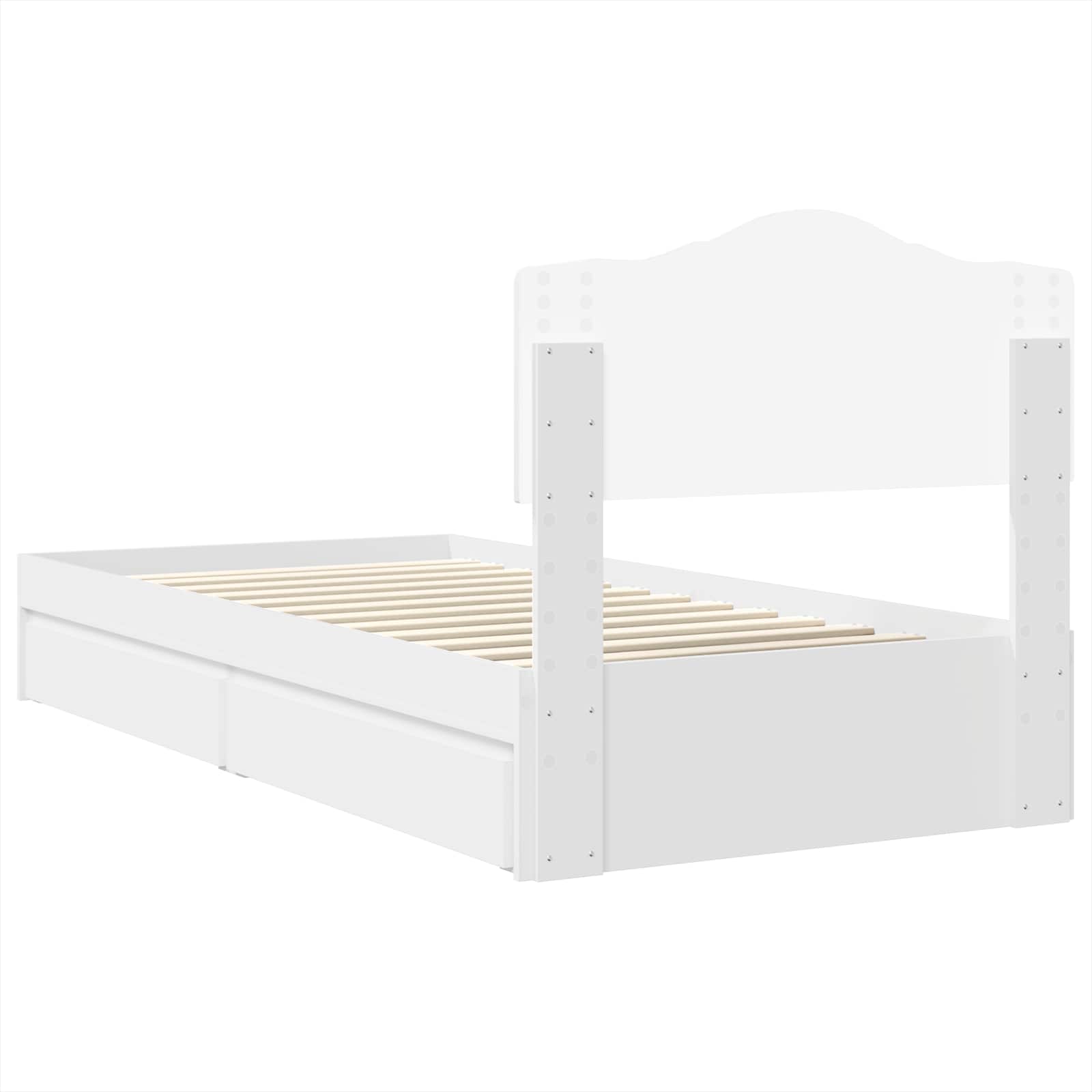 Storage Bed with Drawer White 90 x 190 cm Engineered Wood