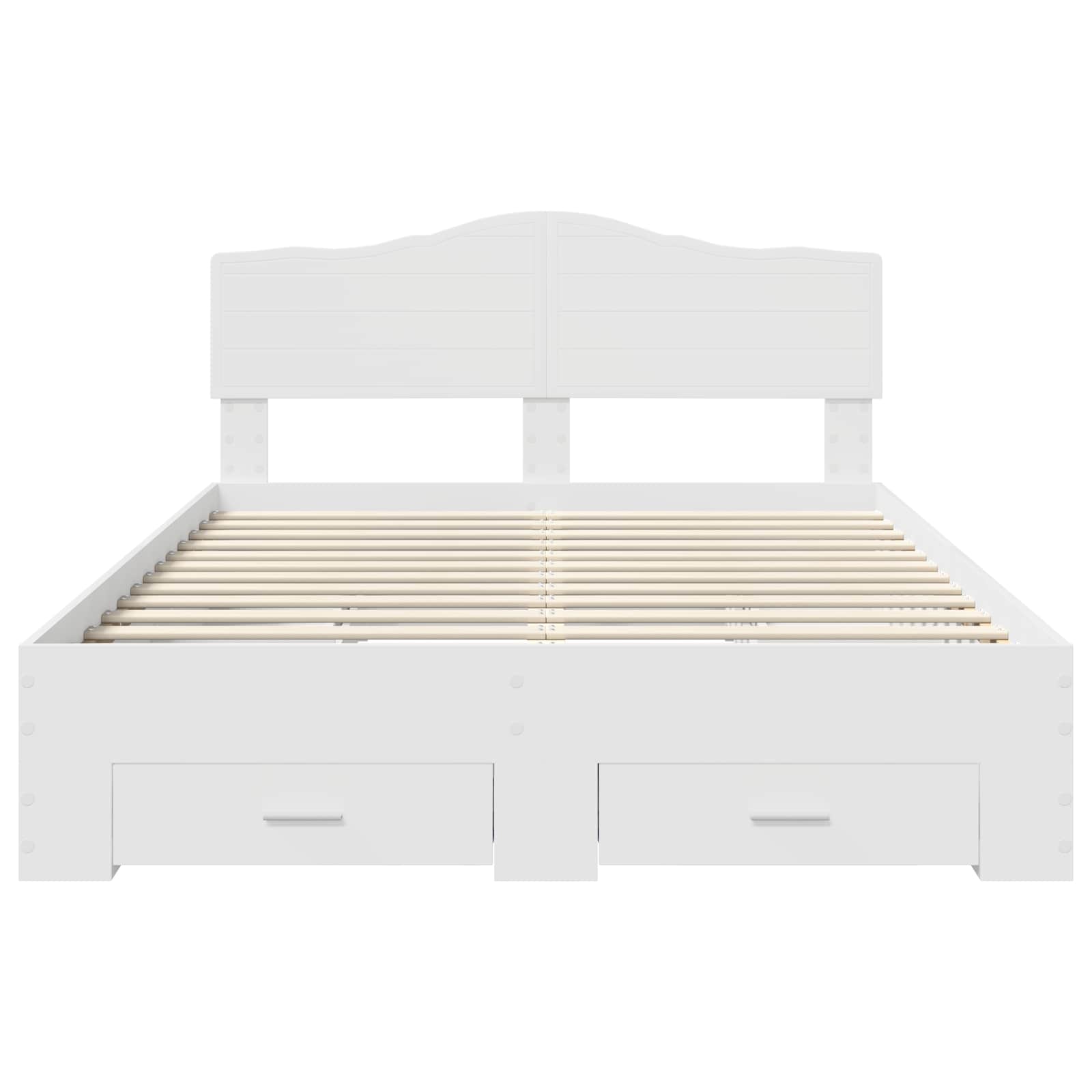 Bed Frame with Headboard White 150 x 200 cm Engineered Wood