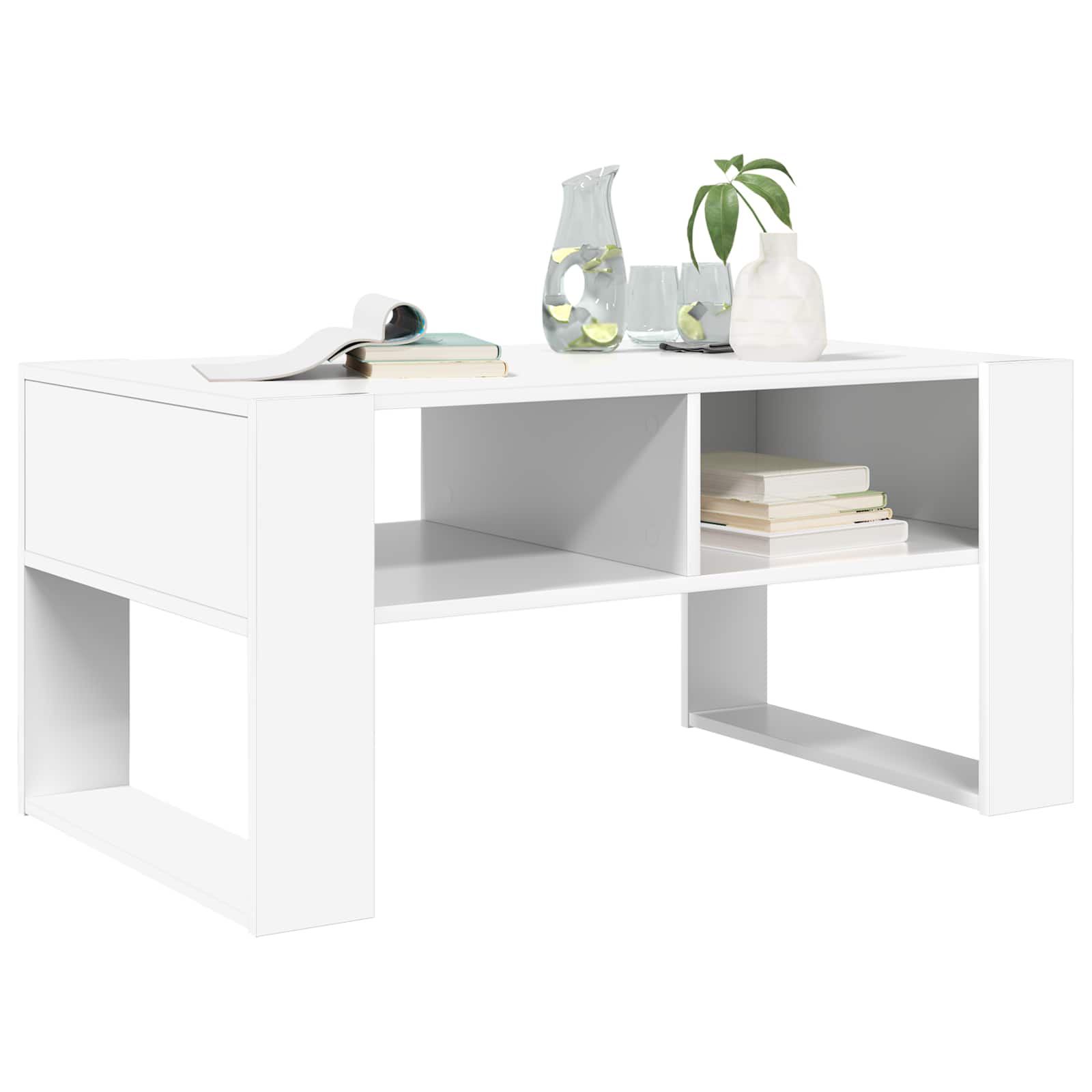 Coffee Table White 92 x 53 x 45 cm Engineered Wood