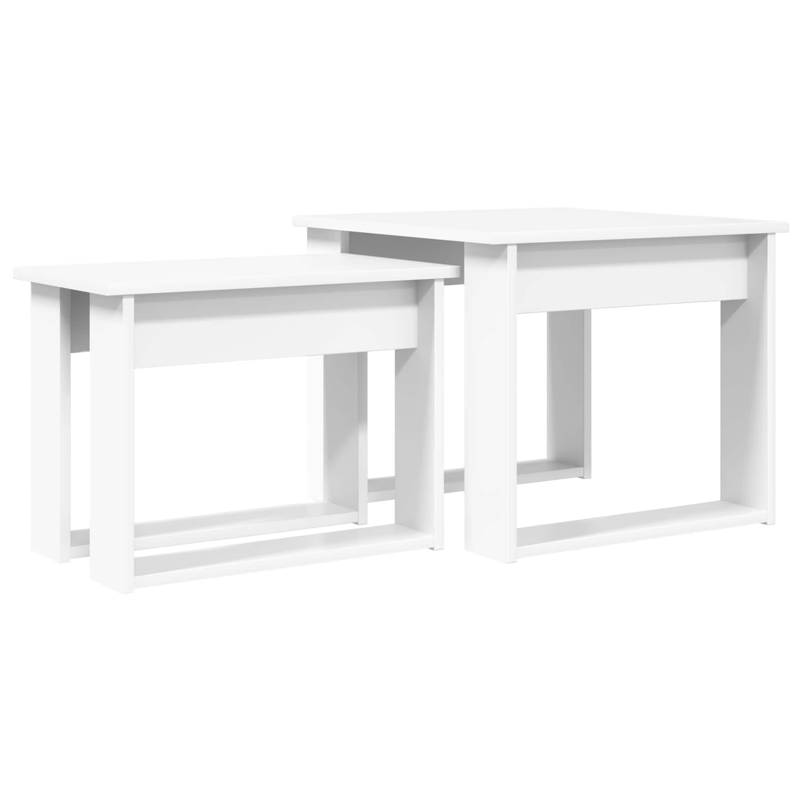 Coffee Table Set 2 pcs White Engineered Wood
