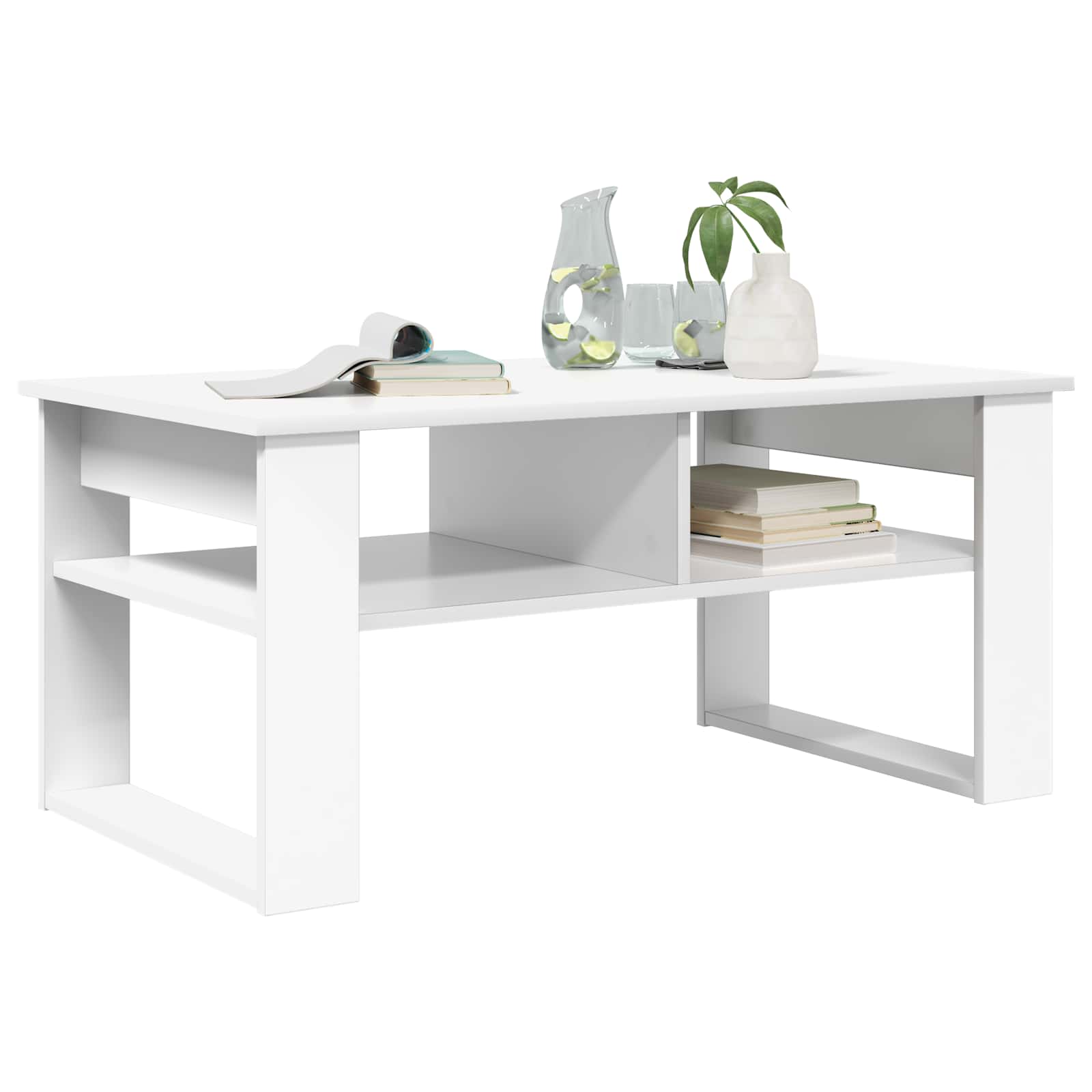 Coffee Table with Storage White 96 x 54 x 44 cm Engineered Wood