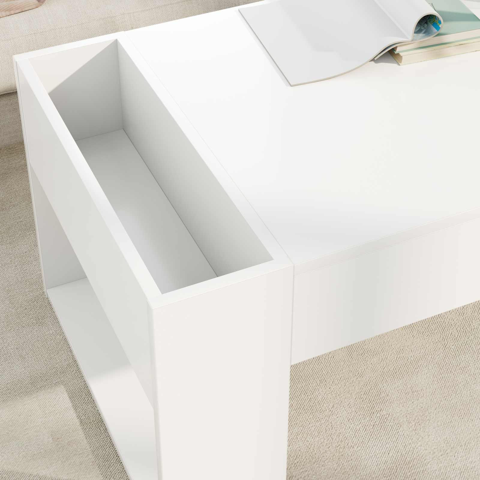Coffee Table White 110 x 50 x 41 cm Engineered Wood