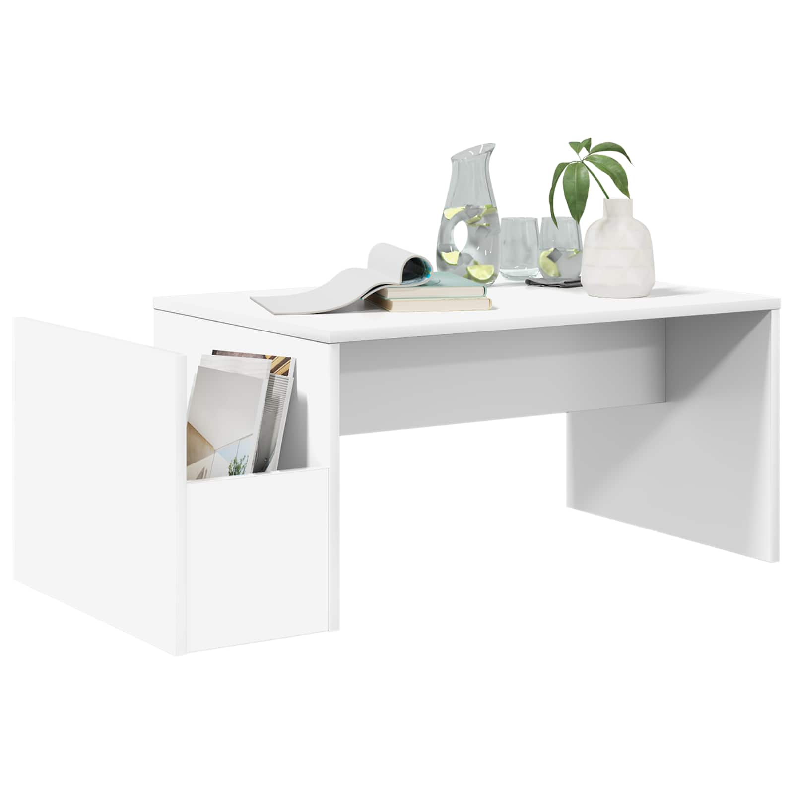 Coffee Table White 90 x 45 x 35 cm Engineered Wood