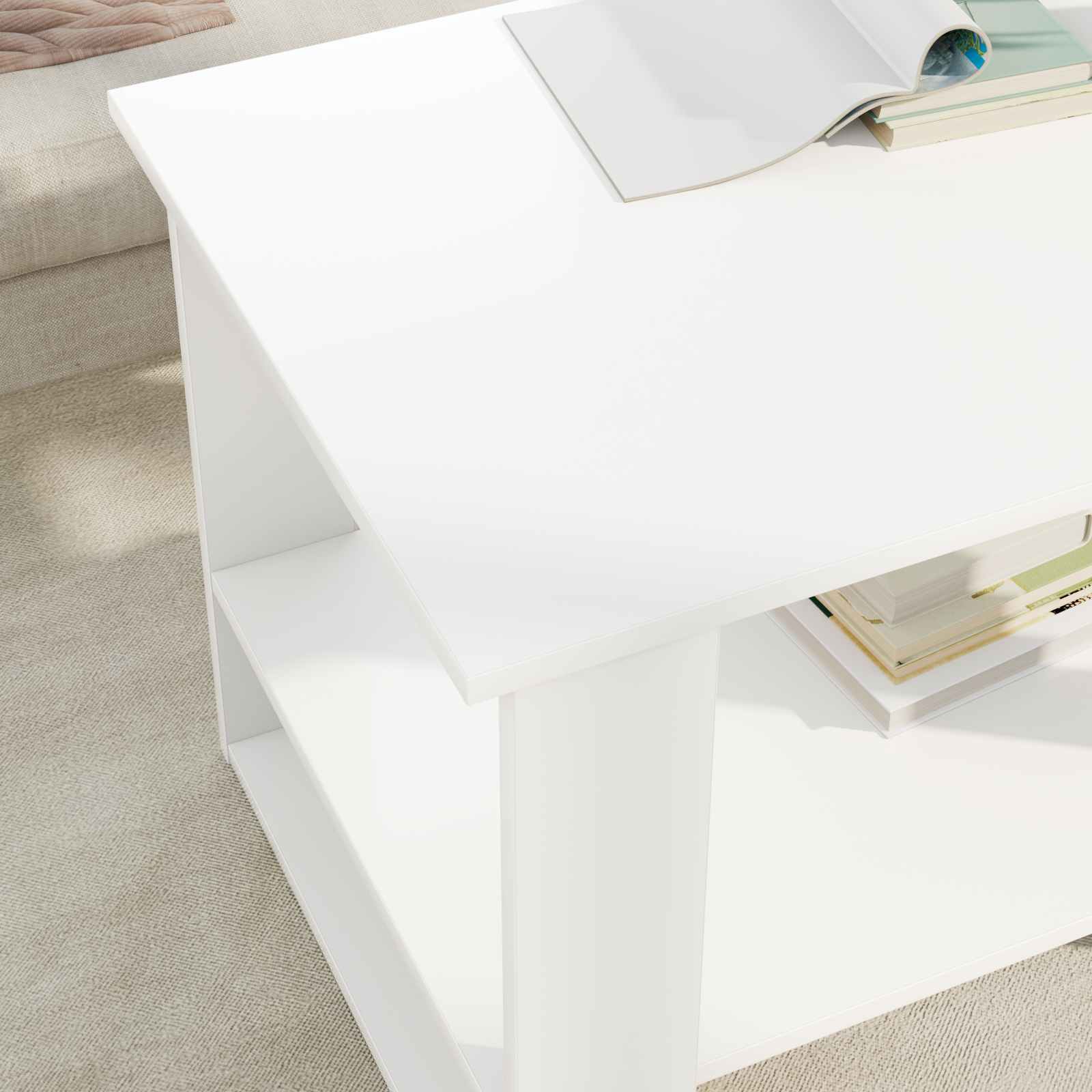 Coffee Table White 72 x 50 x 50 cm Engineered Wood