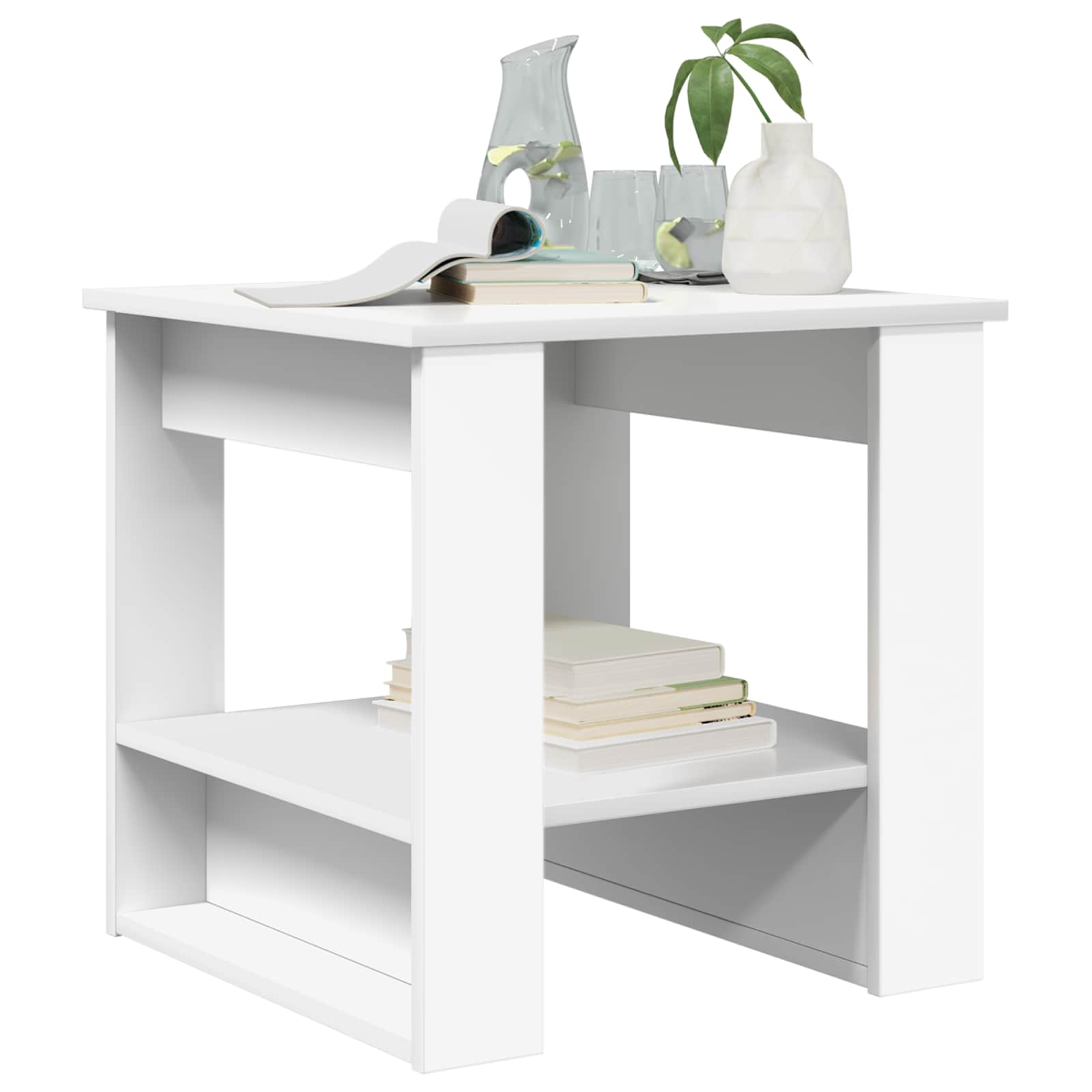 Coffee Table White 51 x 50 x 50 cm Engineered Wood