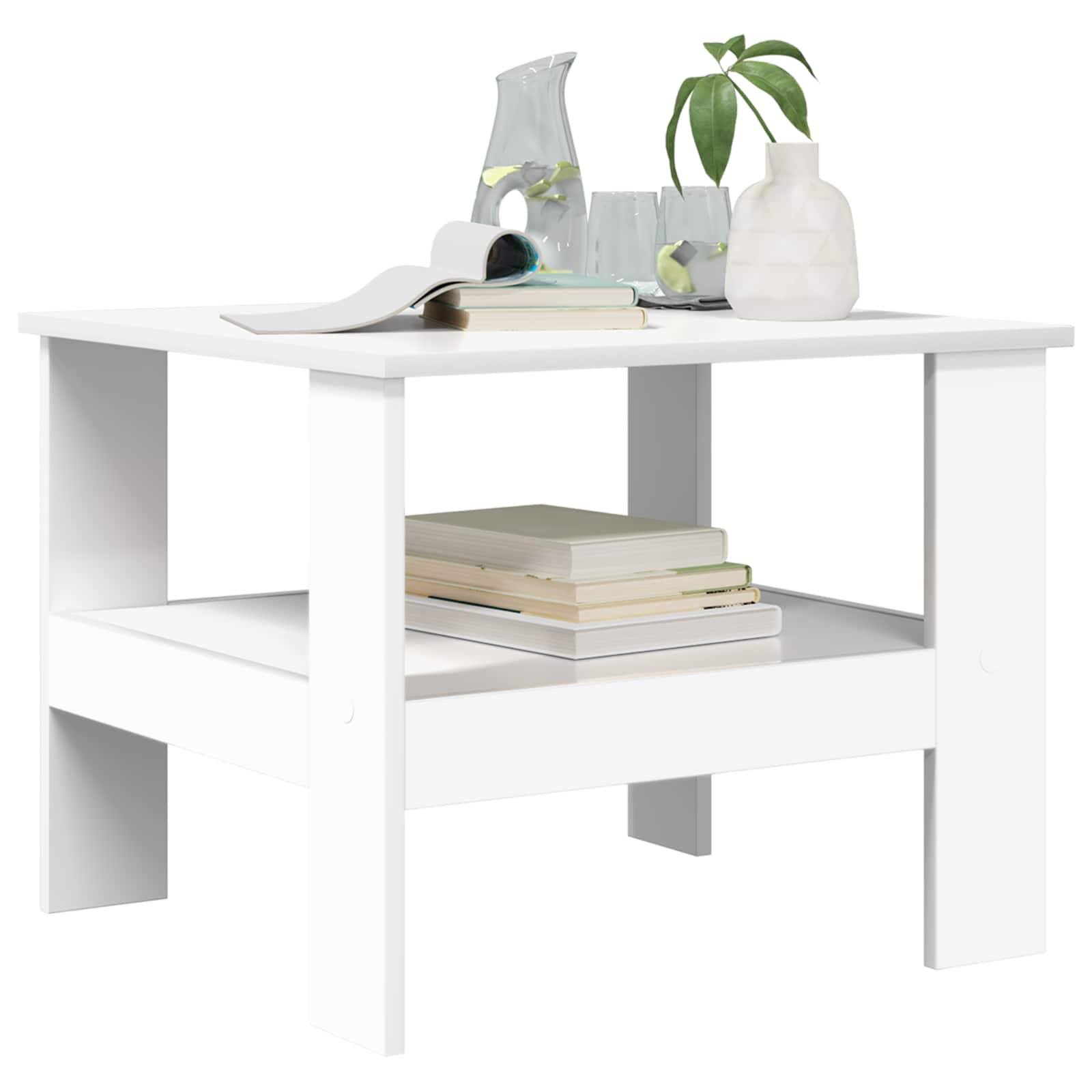 Coffee Table White 57 x 55 x 45 cm Engineered Wood