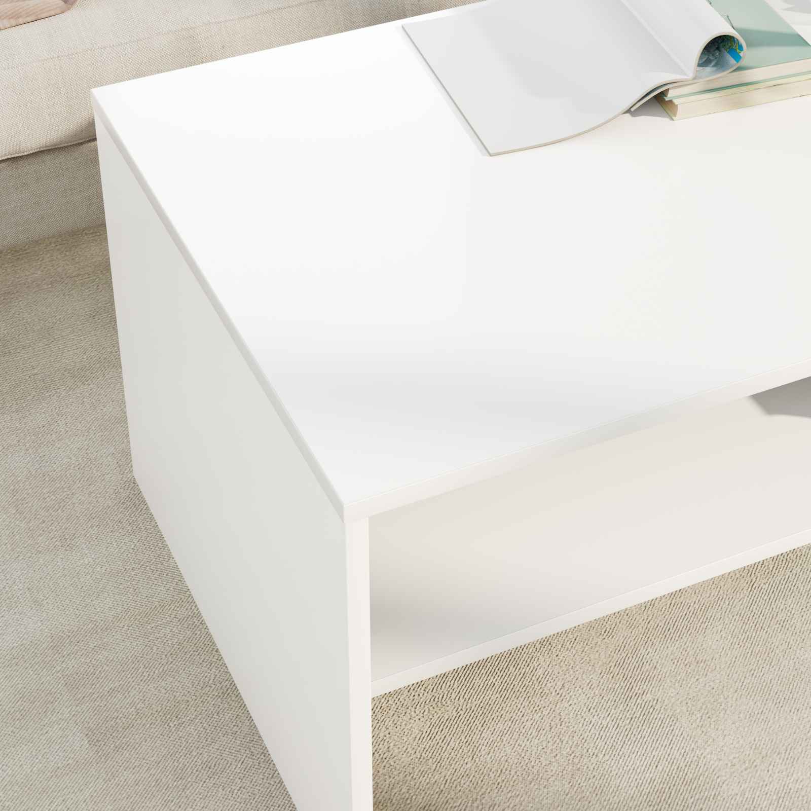 Coffee Table White 100 x 50 x 40 cm Engineered Wood