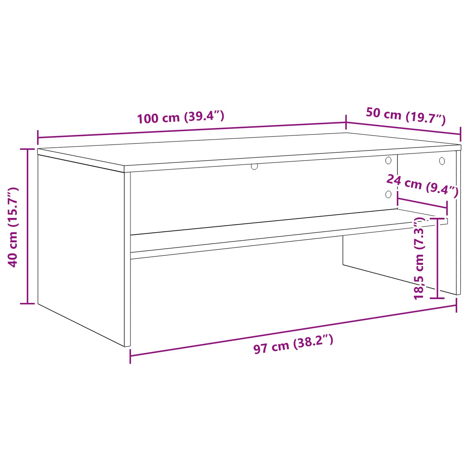 Coffee Table White 100 x 50 x 40 cm Engineered Wood