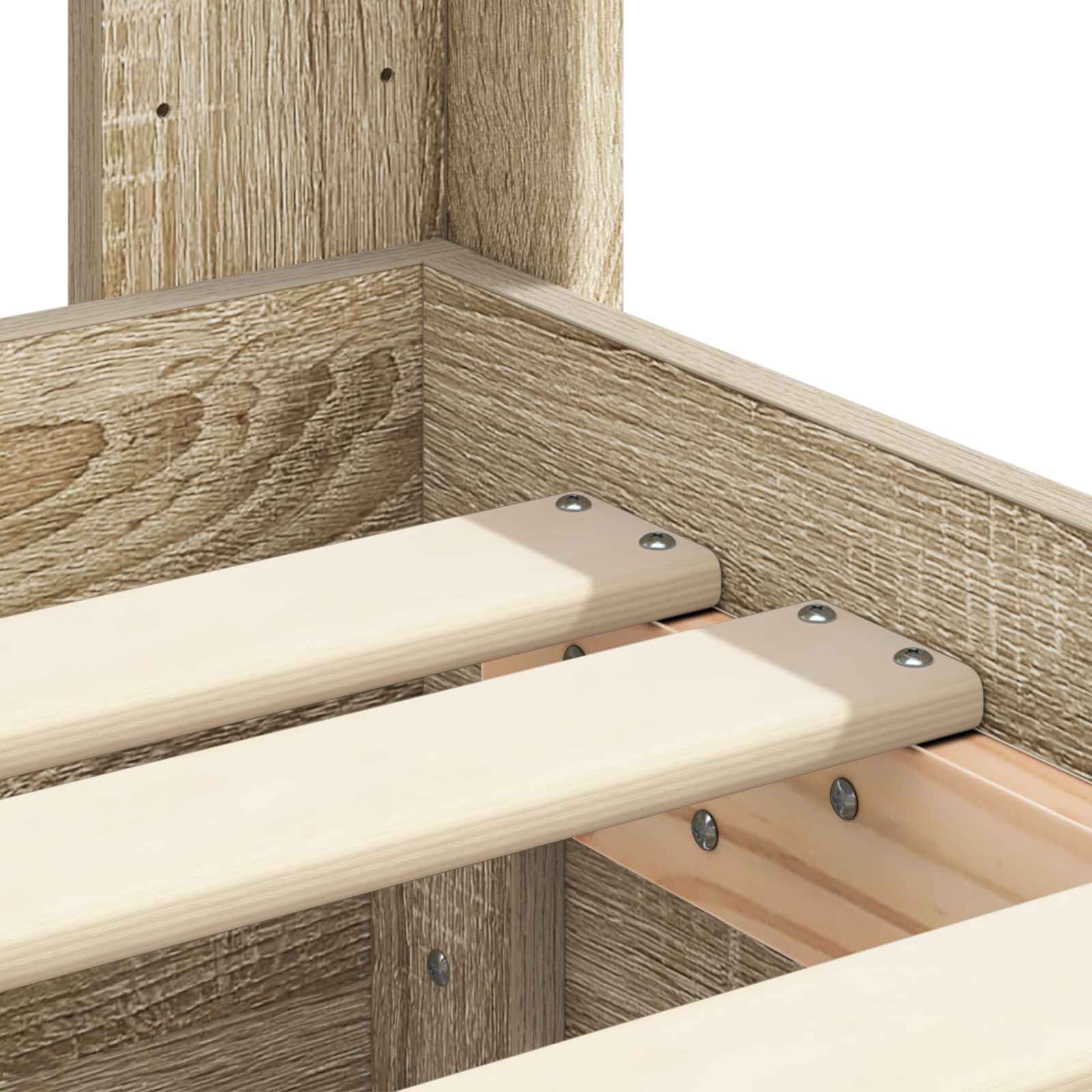 Bed Frame with Storage and Headboard Sonoma Oak 90 x 190 cm