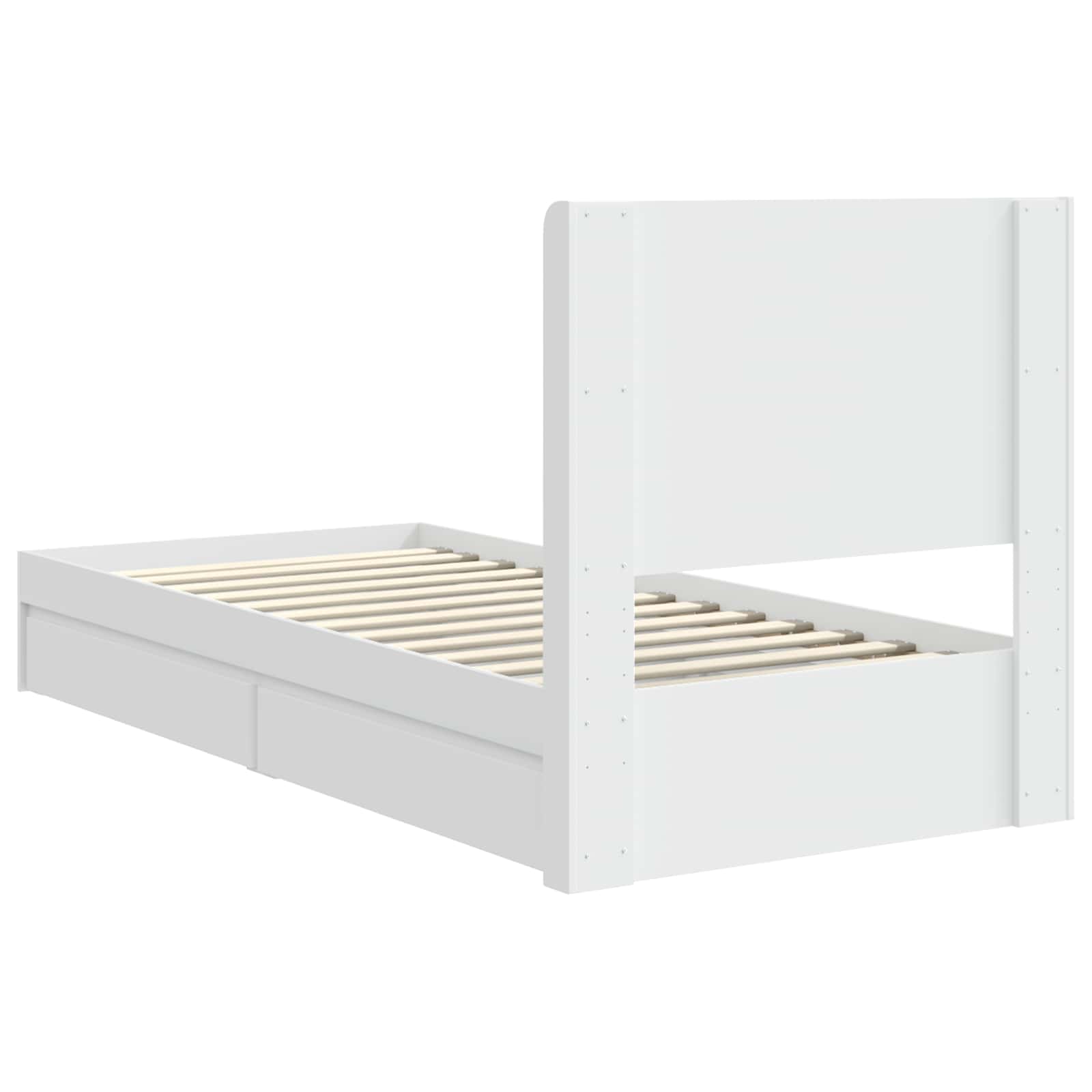 Bed Frame with Storage and Headboard White 90 x 190 cm