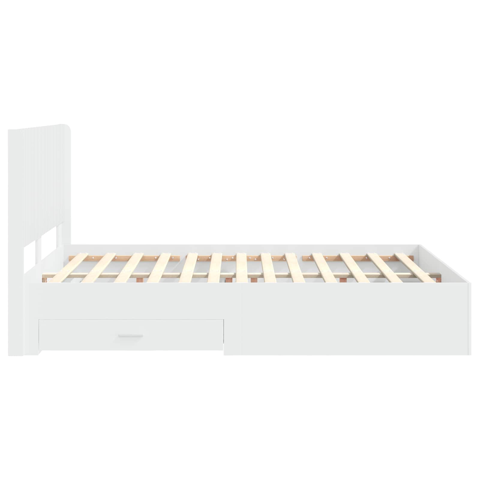 Bed Frame with Storage and Headboard White 150 x 200 cm