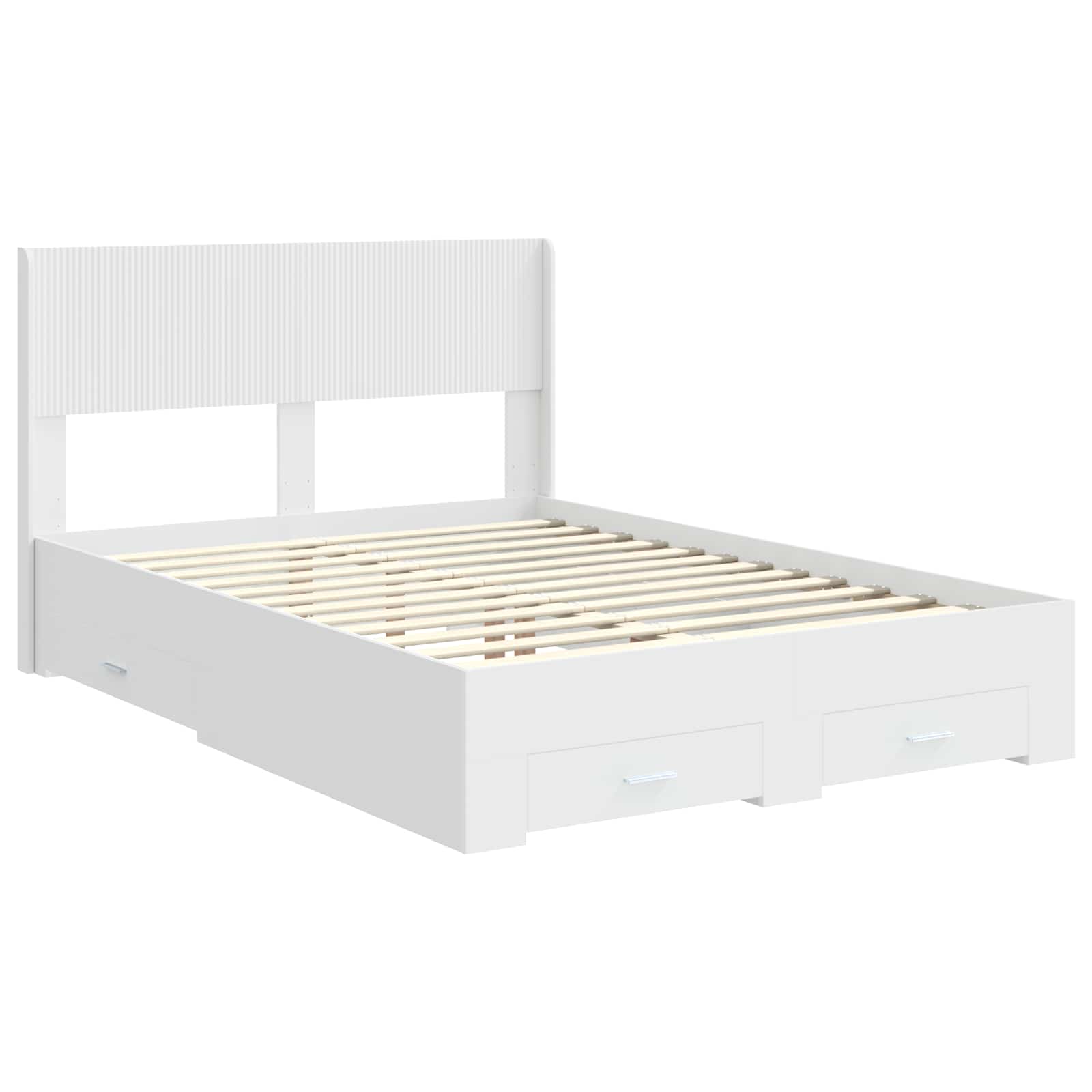 Bed Frame with Storage and Headboard White 150 x 200 cm