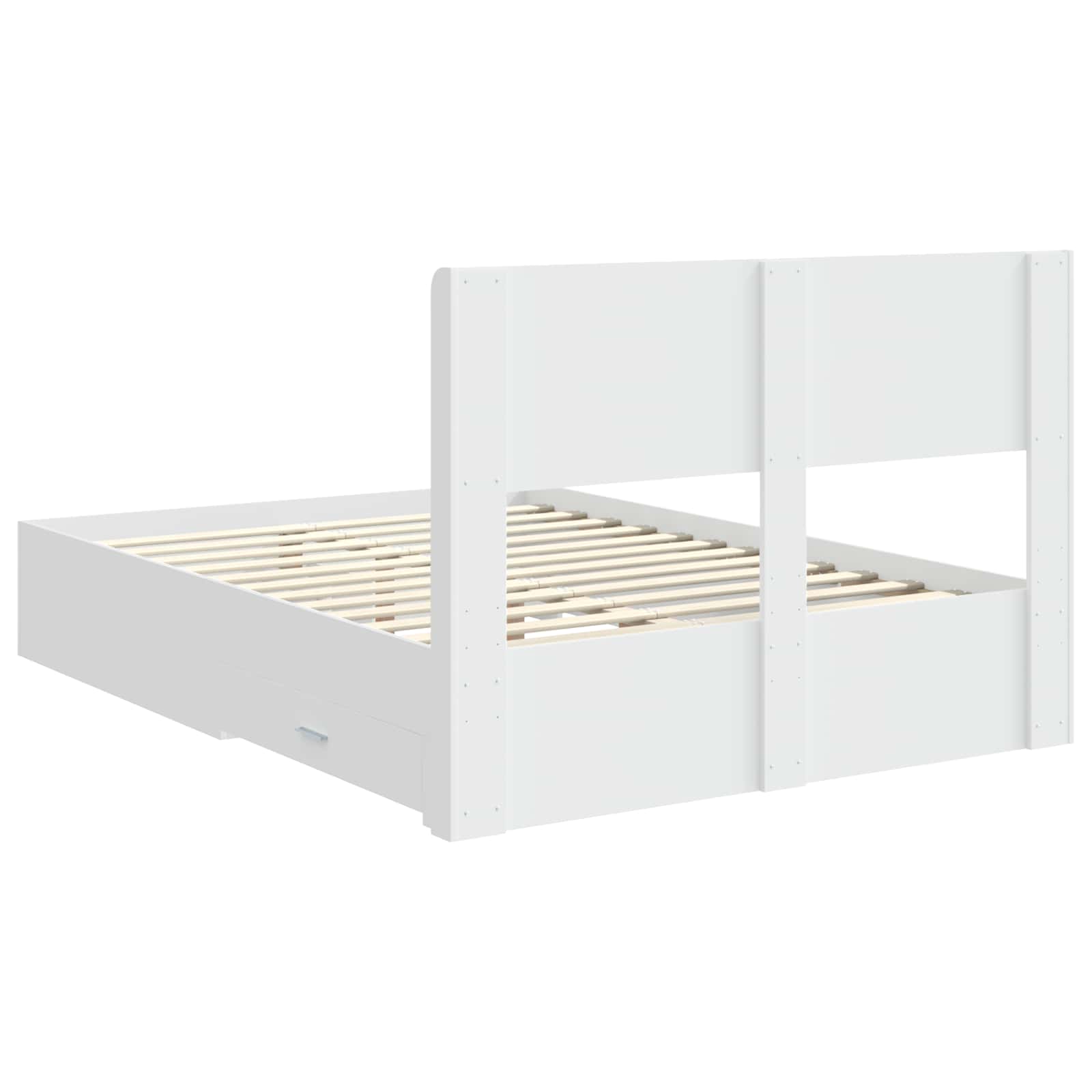 Bed Frame with Storage and Headboard White 150 x 200 cm