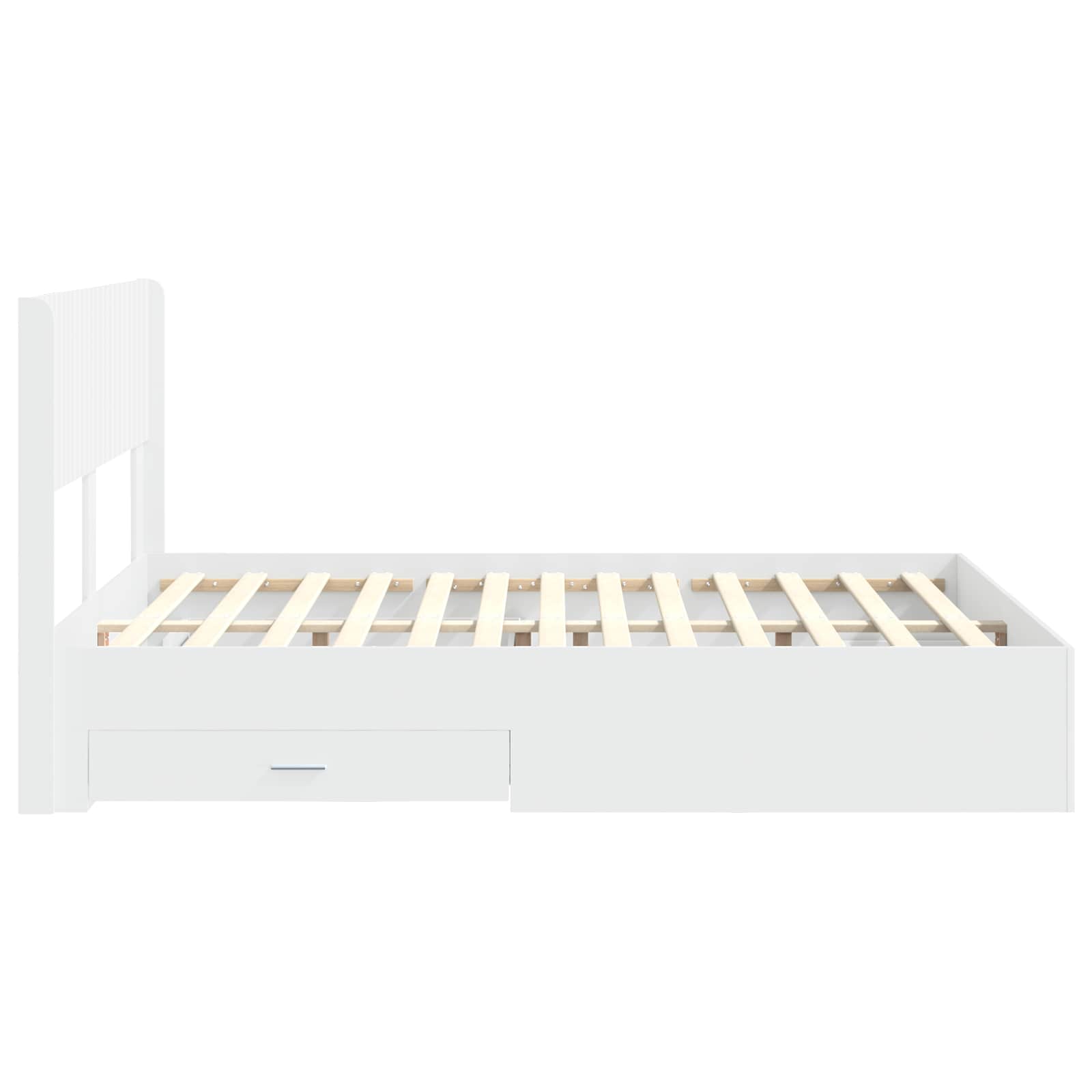 Bed Frame with Storage and Headboard White 150 x 200 cm