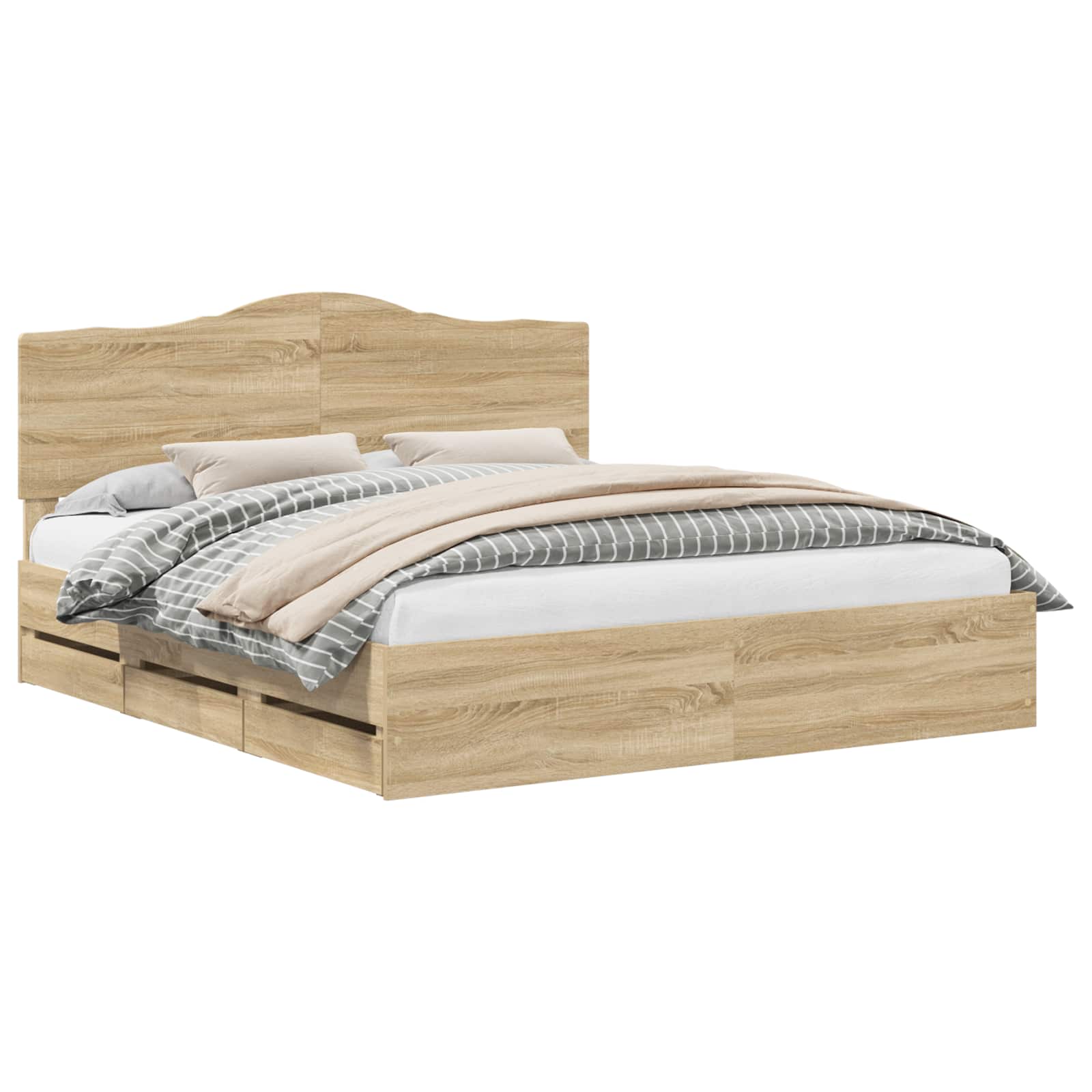 Bed Frame with Drawer Sonoma Oak 180 x 200 cm Engineered Wood