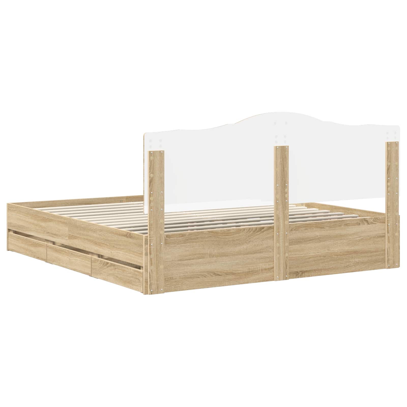 Bed Frame with Drawer Sonoma Oak 180 x 200 cm Engineered Wood