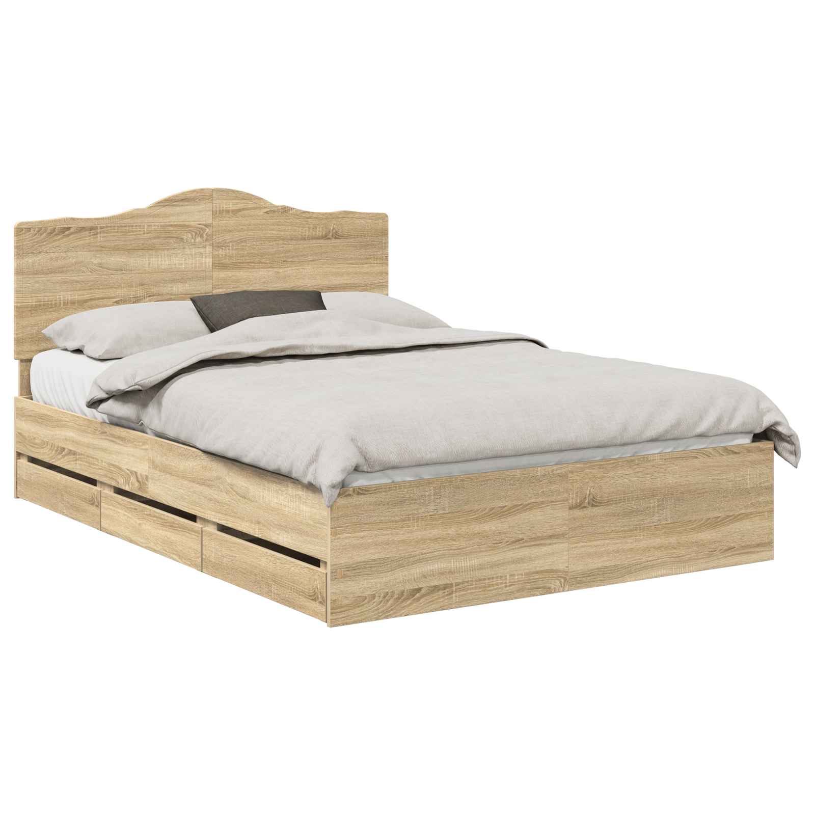Bed Frame with Drawer Sonoma Oak 150 x 200 cm Engineered Wood