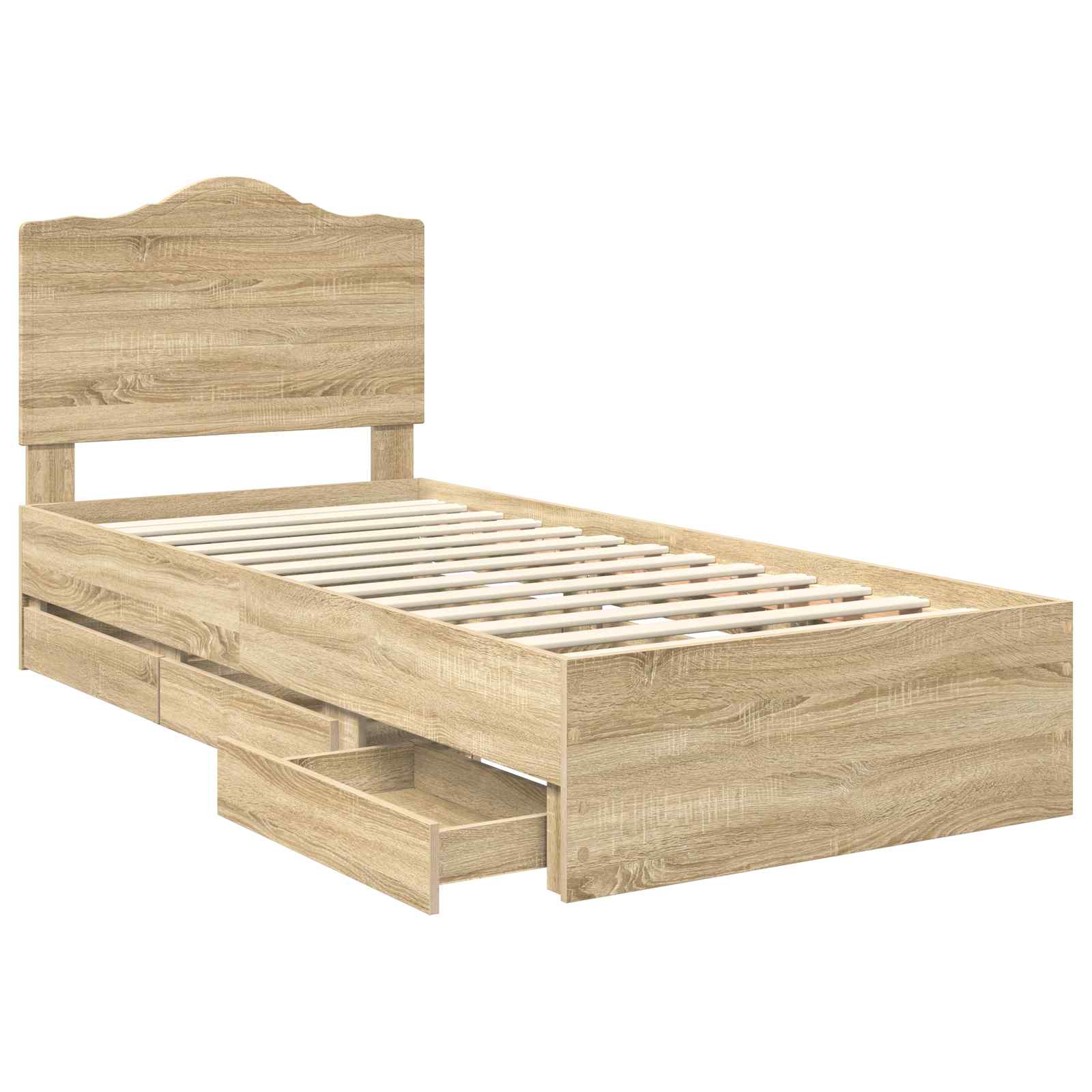 Bed Frame with Drawer Sonoma Oak 90 x 190 cm Engineered Wood