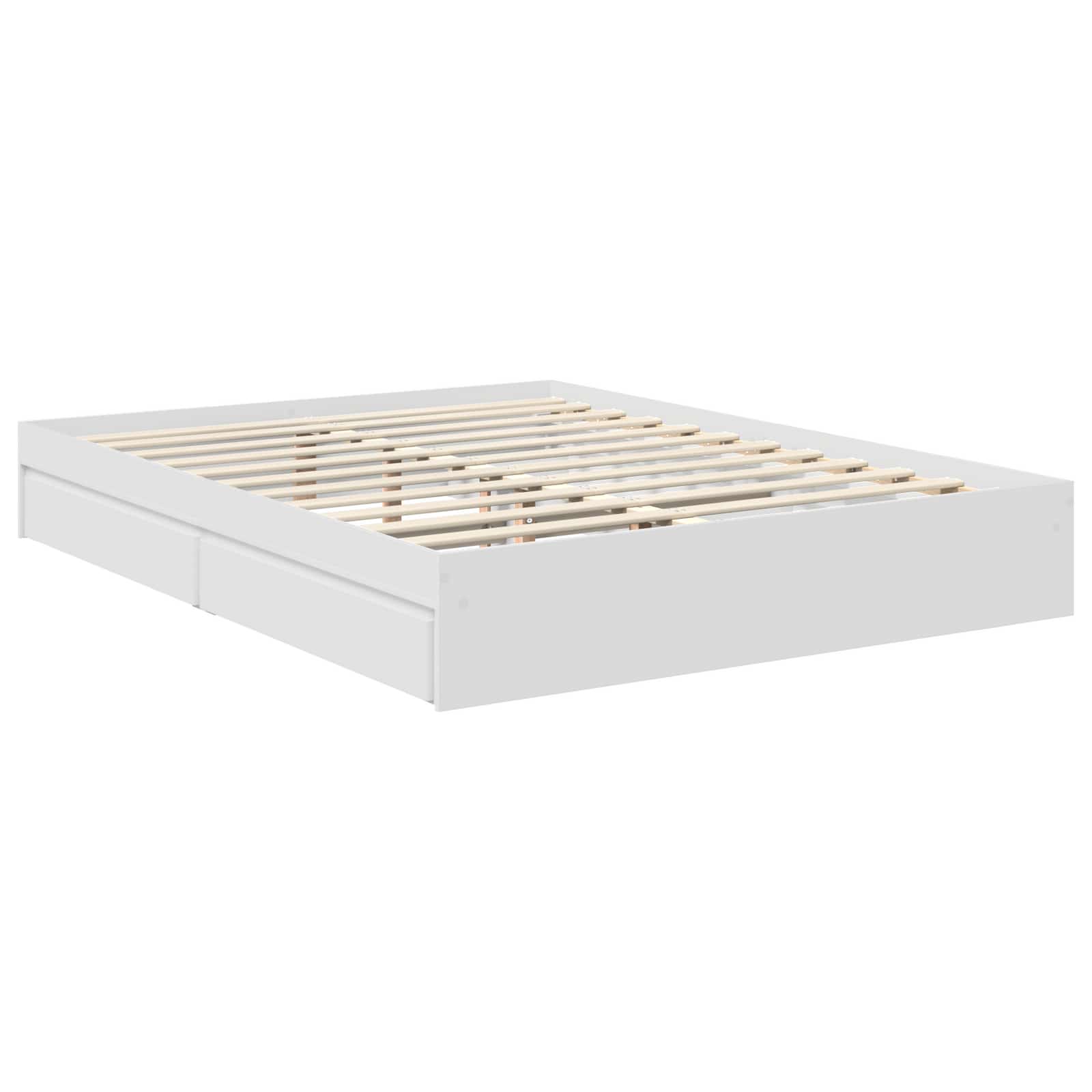 Storage Bed with Headboard White 150 x 200 cm Engineered Wood
