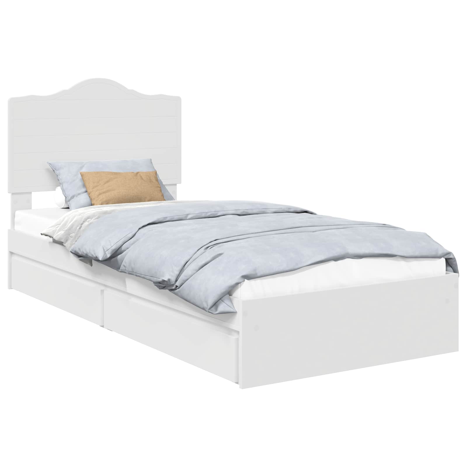 Storage Bed with Headboard White 90 x 190 cm Engineered Wood