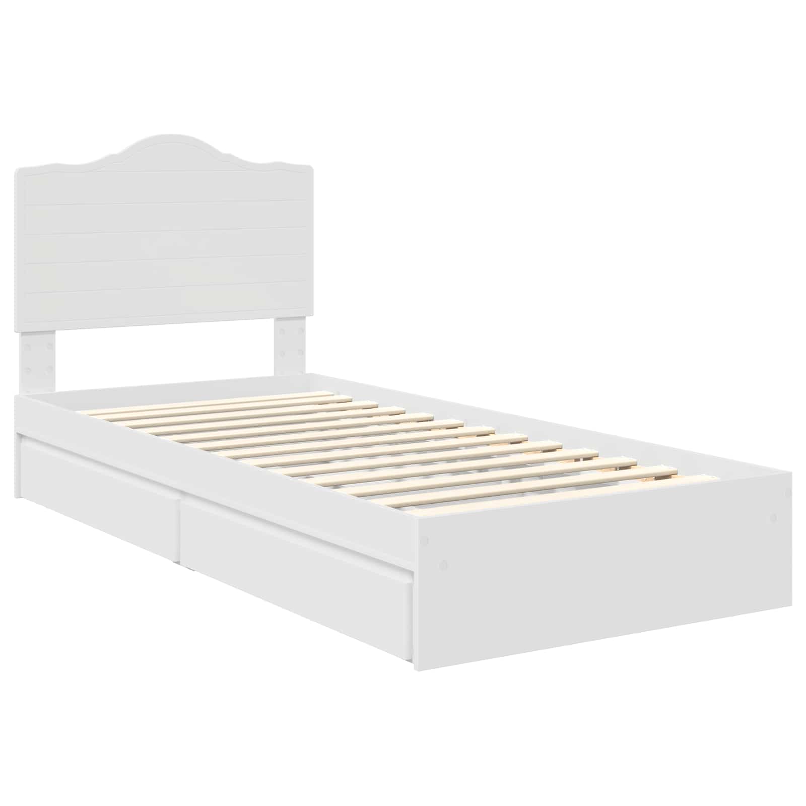 Storage Bed with Headboard White 90 x 190 cm Engineered Wood